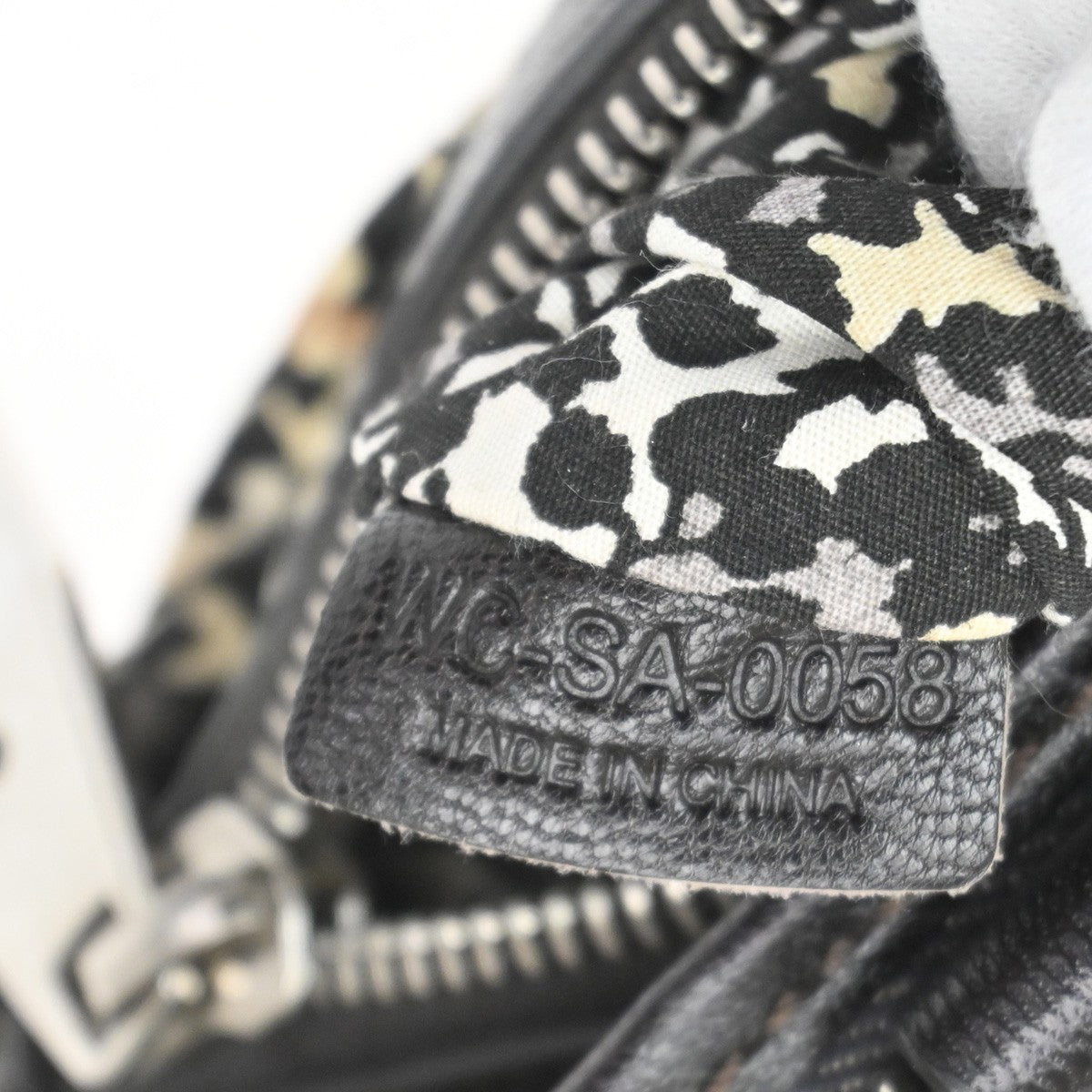 CELINE Logo Macadam Pattern Boogie Hand Bag Denim Leather Black SHW 34KD102