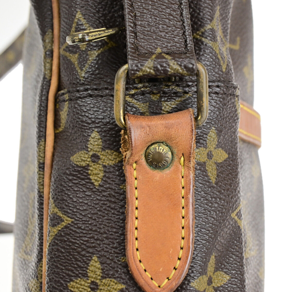 LOUIS VUITTON Logo Danube MM Shoulder Bag Monogram Leather Brown M45264 38SJ492