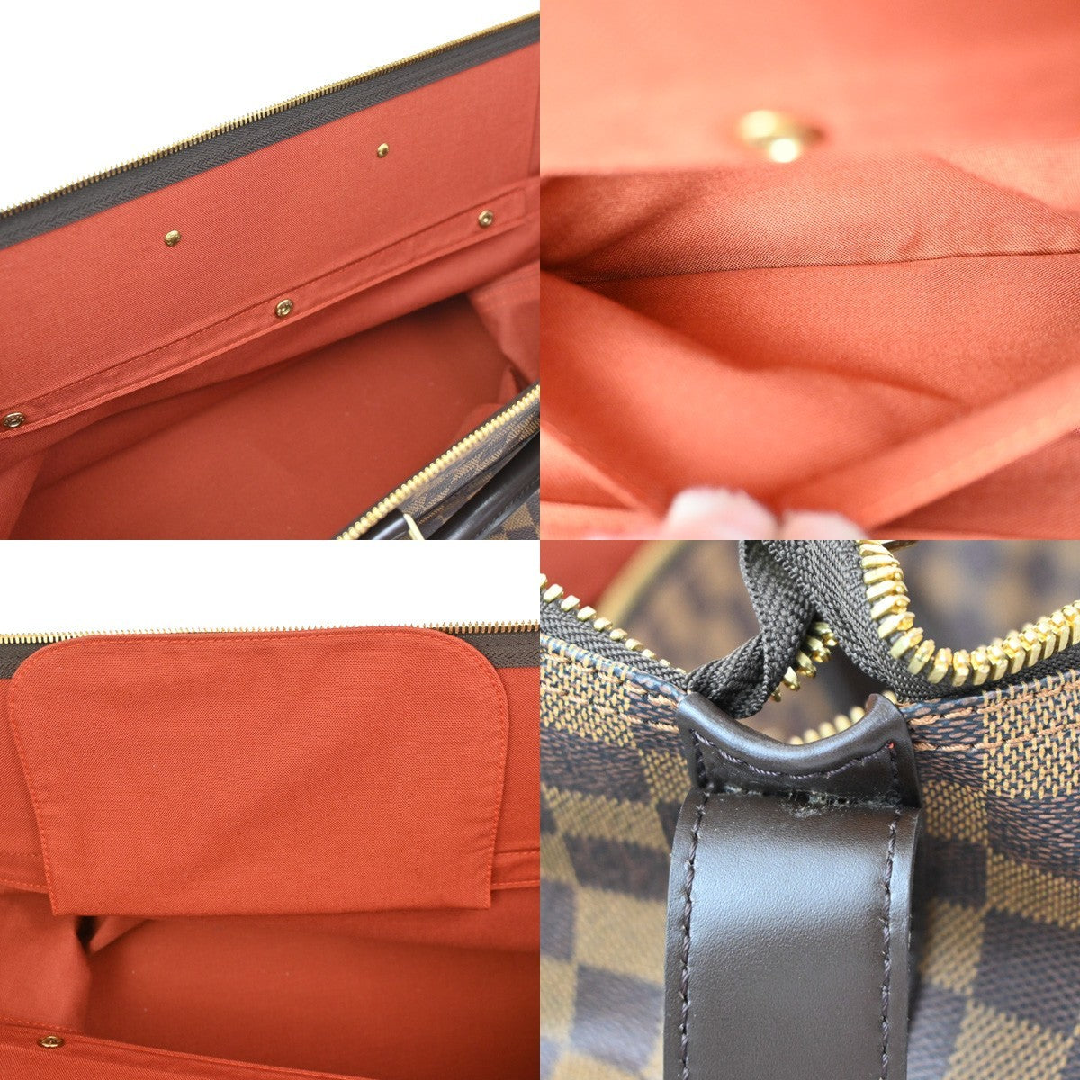 LOUIS VUITTON Grimaud Travel Hand Bag Damier Ebene Leather Brown N41160 25PA018