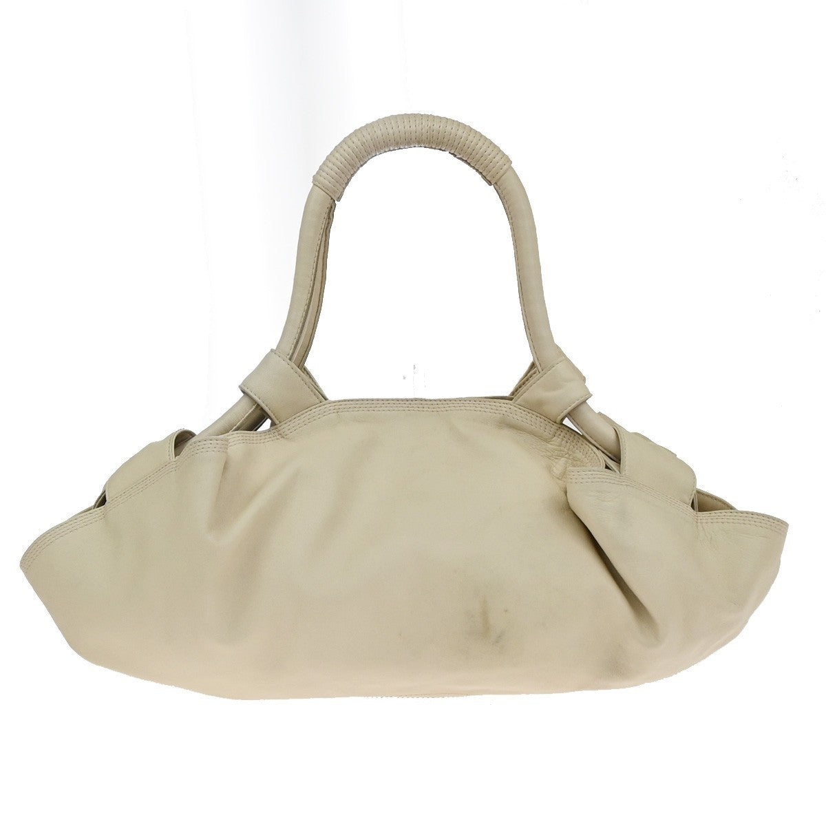 LOEWE Logo Anagram Nappa Aire Shoulder Hand Bag Leather Ivory SHW Spain 80YH882