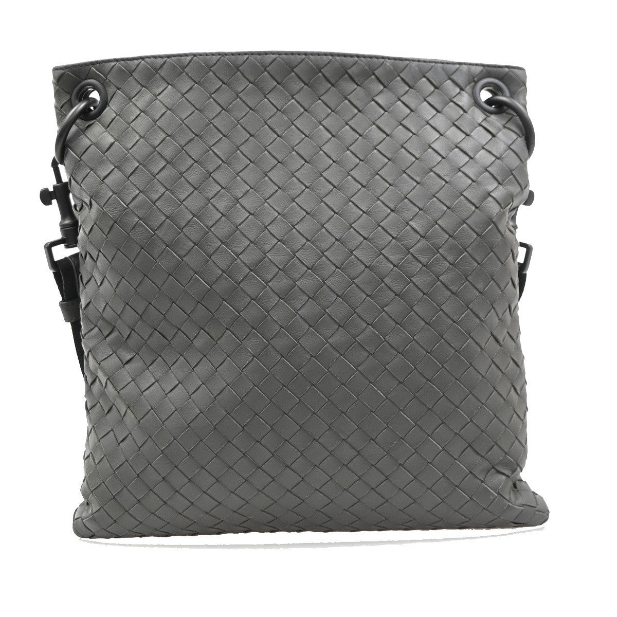 BOTTEGA VENETA Logo Intrecciato Shoulder Bag Leather Gray Italy 12KD110