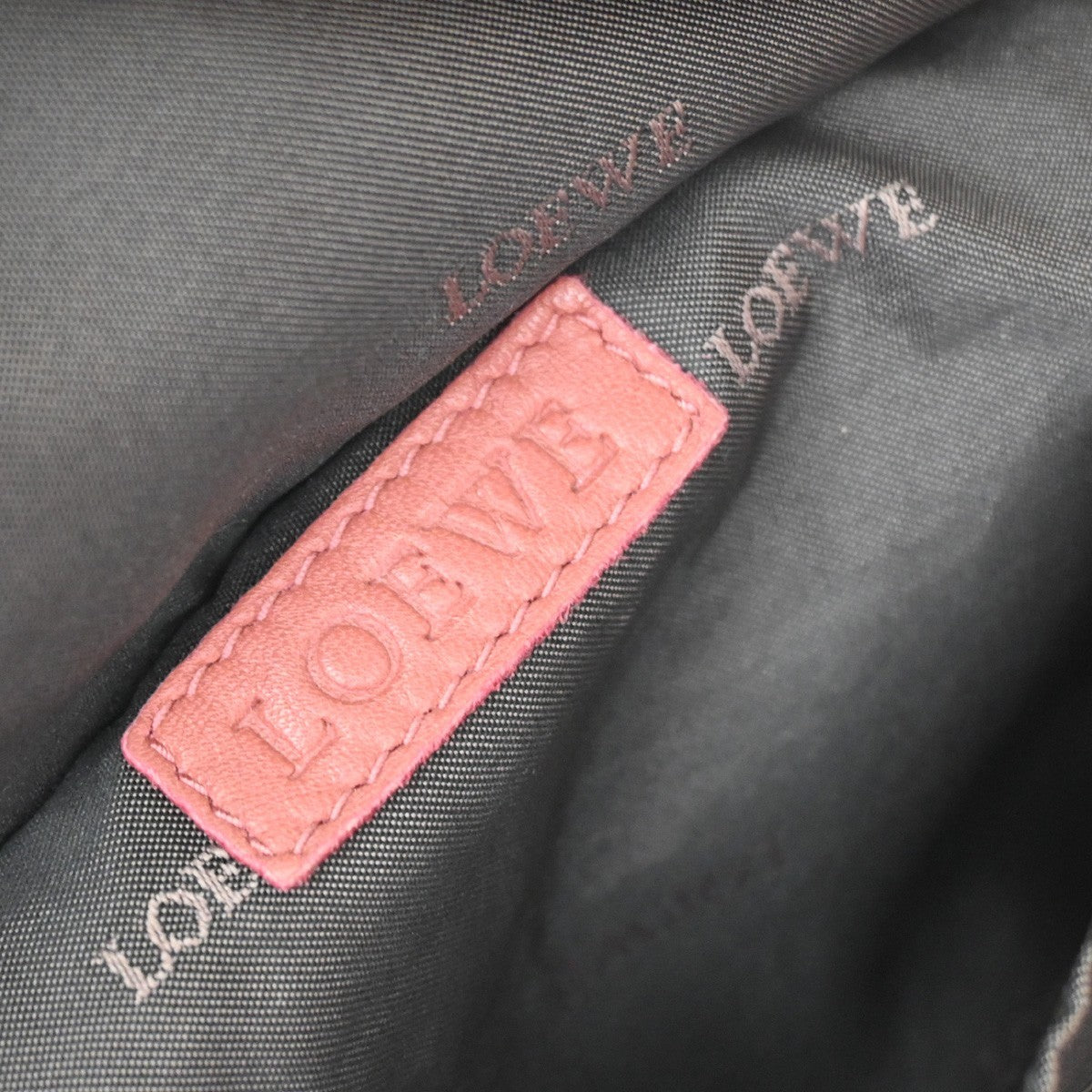 LOEWE Logo Nappa Aire Tote Hand Bag Leather Metallic Pink SHW Spain 84YJ099