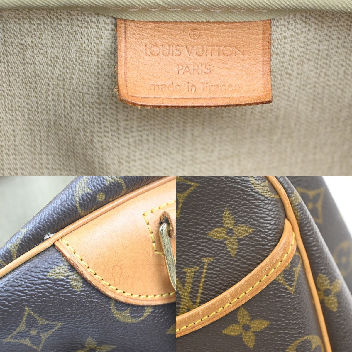 LOUIS VUITTON LV Logo Deauville Hand Bag Monogram Leather Brown M47270 75KC863