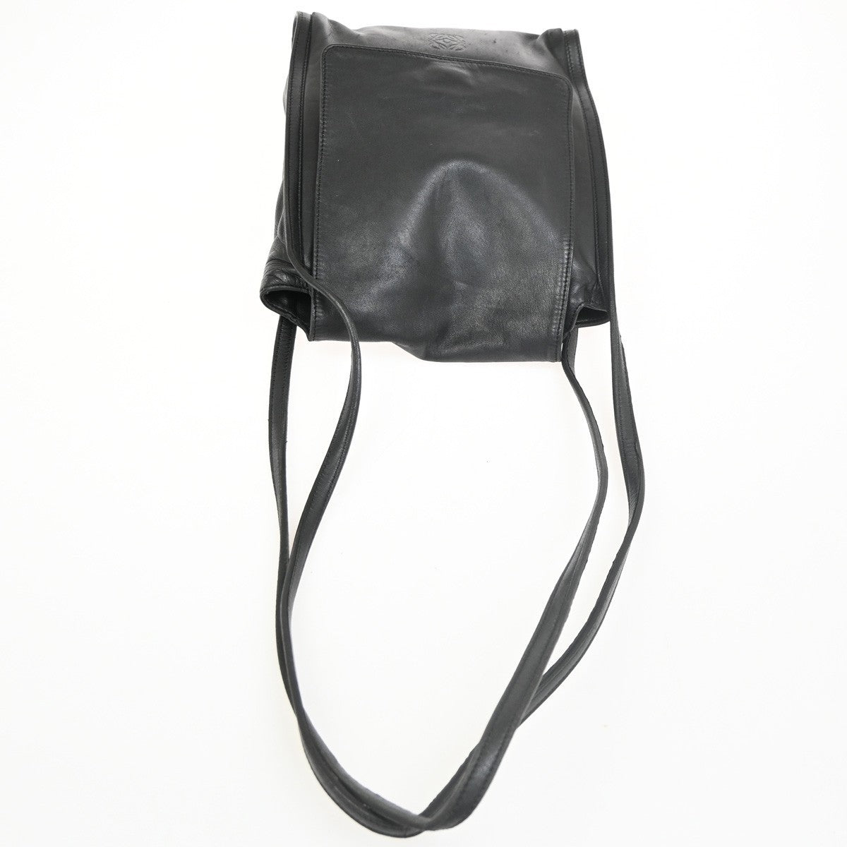 LOEWE Logo Anagram Flap Shoulder Shoulder Bag Leather Black Spain 68MA135