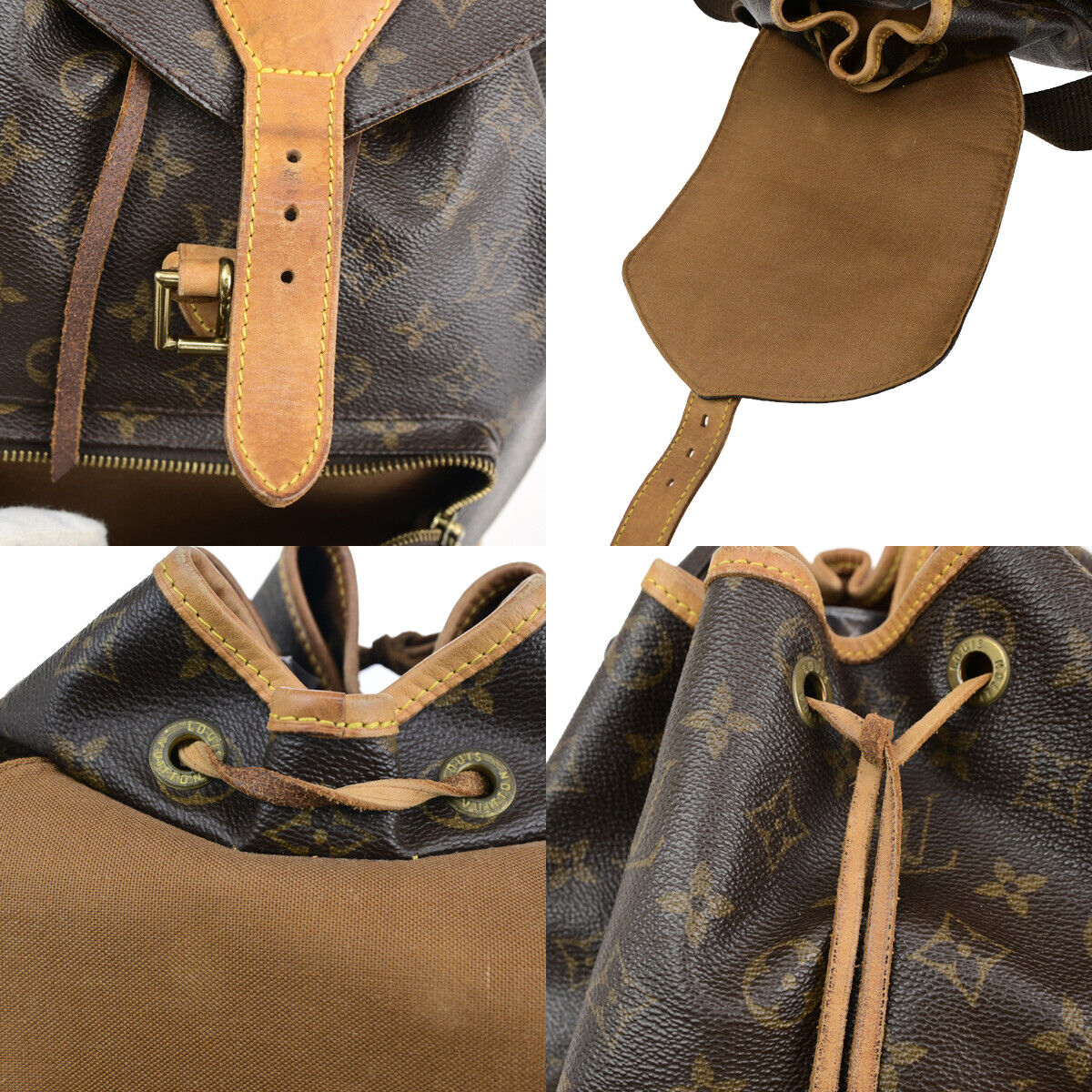 LOUIS VUITTON Montsouris GM Backpack Bag Monogram Leather Brown M51135 79YF441