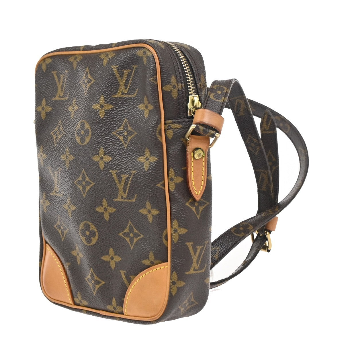 LOUIS VUITTON Danube Shoulder Bag Monogram Leather Brown France M45266 35KC729