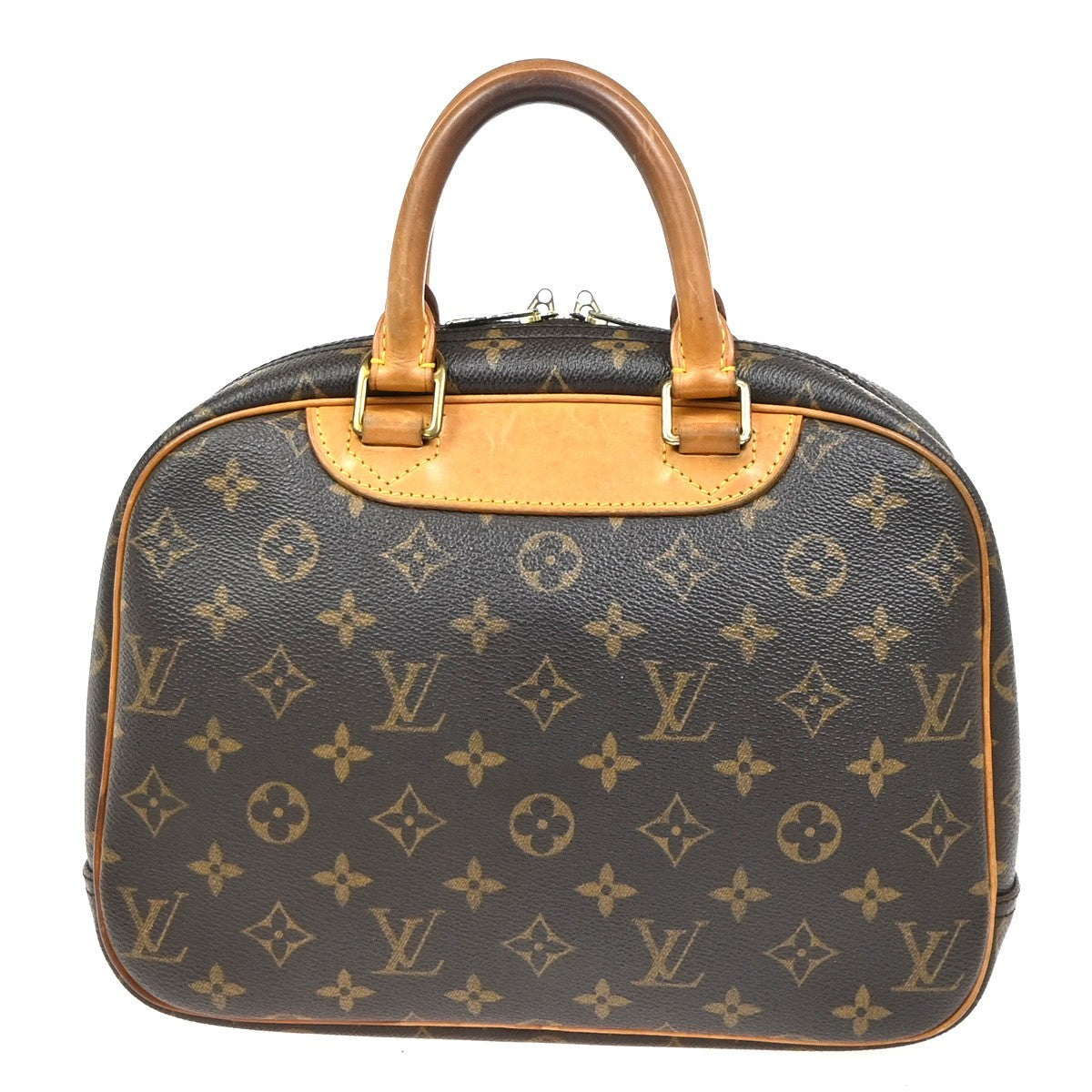 LOUIS VUITTON LV Logo Trouville Hand Bag Monogram Leather Brown M42228 85YH889