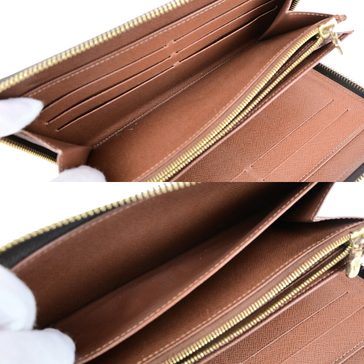 LOUIS VUITTON Zippy Organizer Long Wallet Monogram Leather Brown M62581 38YG746