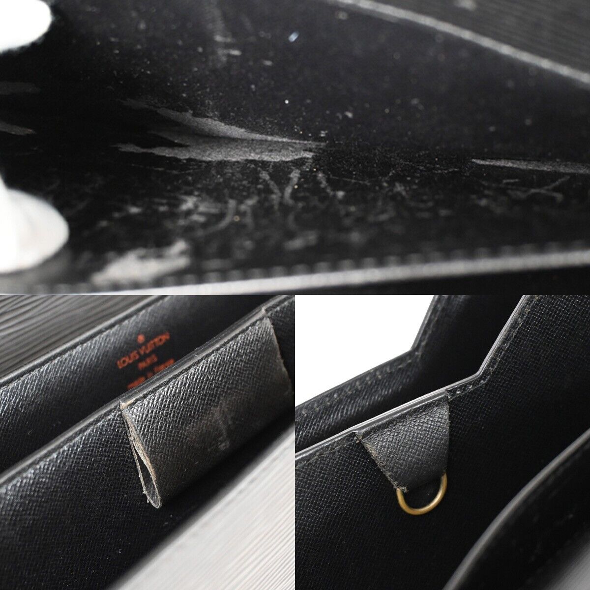 LOUIS VUITTON Serviette Conseiller Hand Bag Epi Leather Black M54422 65SH389