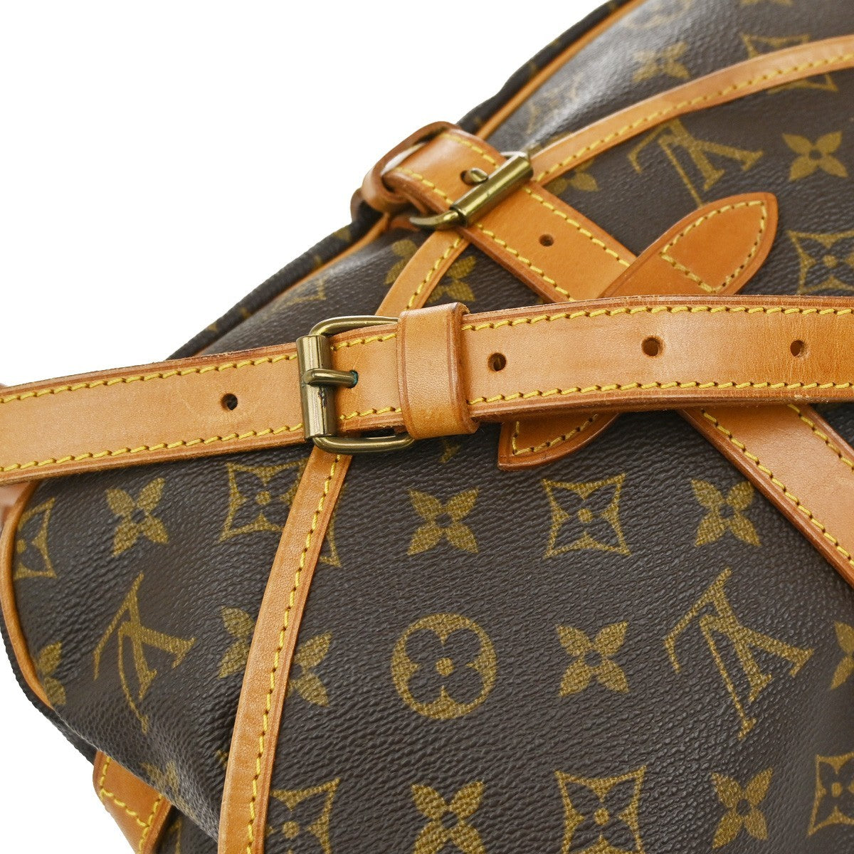 LOUIS VUITTON Logo Saumur 30 Shoulder Bag Monogram Leather Brown M42256 16KB413