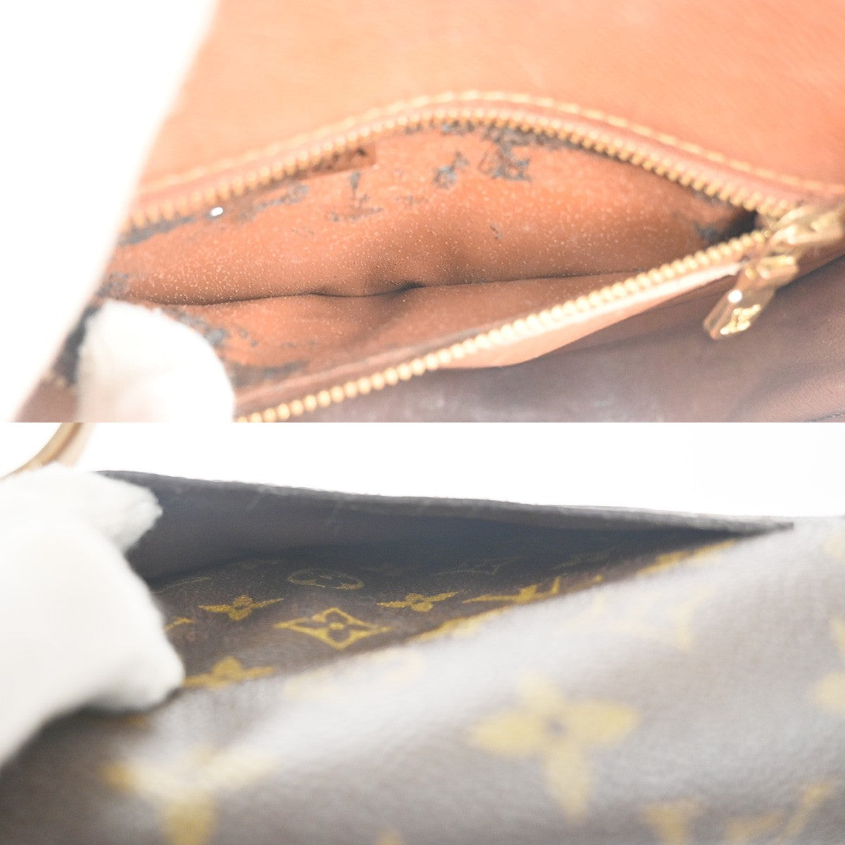 LOUIS VUITTON Saint Cloud MM Shoulder Bag Monogram Leather Brown M51243 60MA420