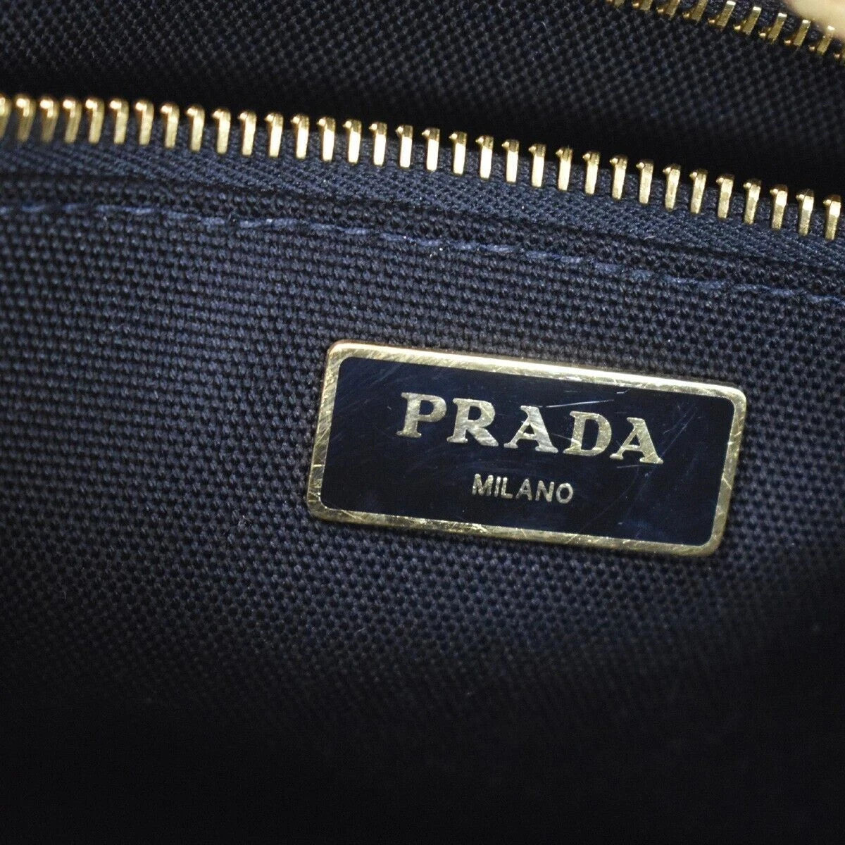 53.Live PRADA Midollino Wicker 2Way Shoulder Hand Bag Canvas Leather BK 631RH131
