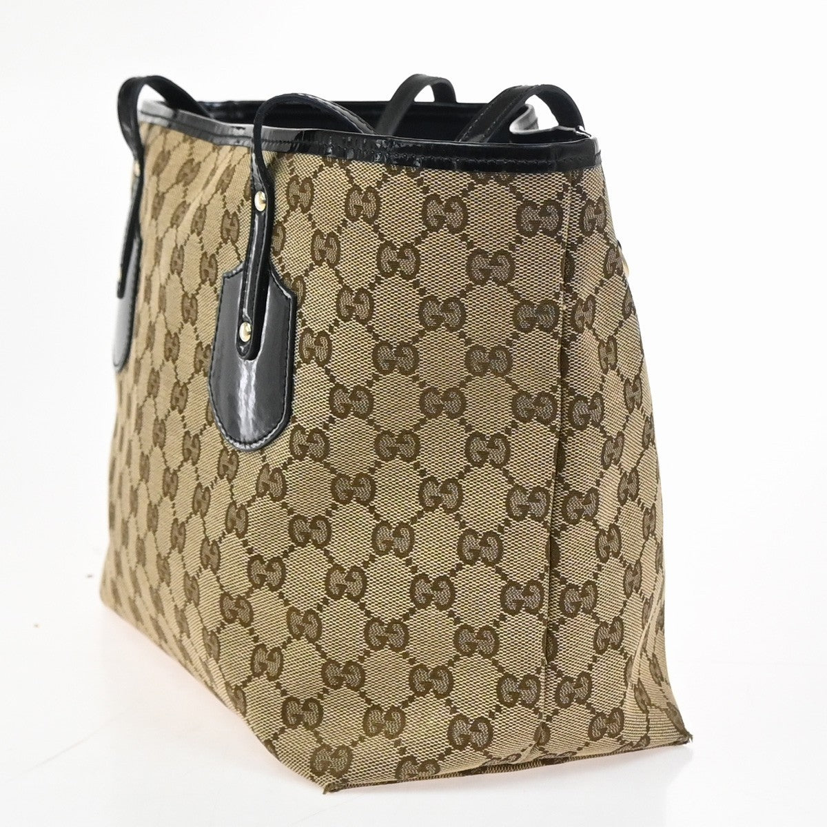 GUCCI GG Jolie Shoulder Hand Bag Canvas Patent Leather Brown GHW Italy 38KC906