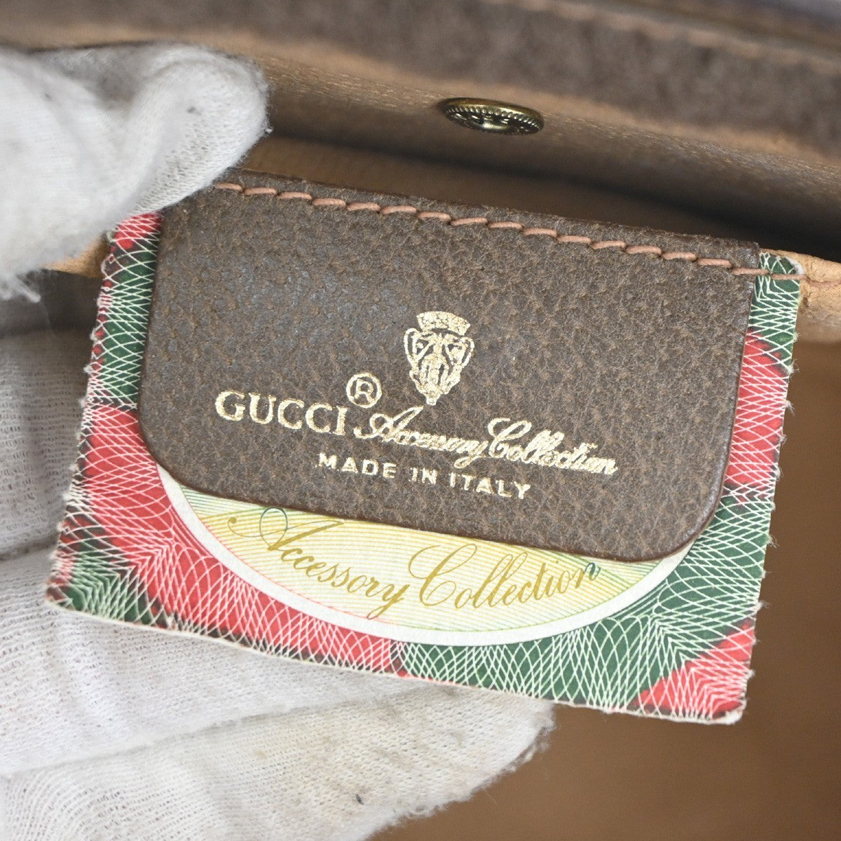 GUCCI GG Pattern Sherry Clutch Hand Bag PVC Leather Brown Italy 05TA586