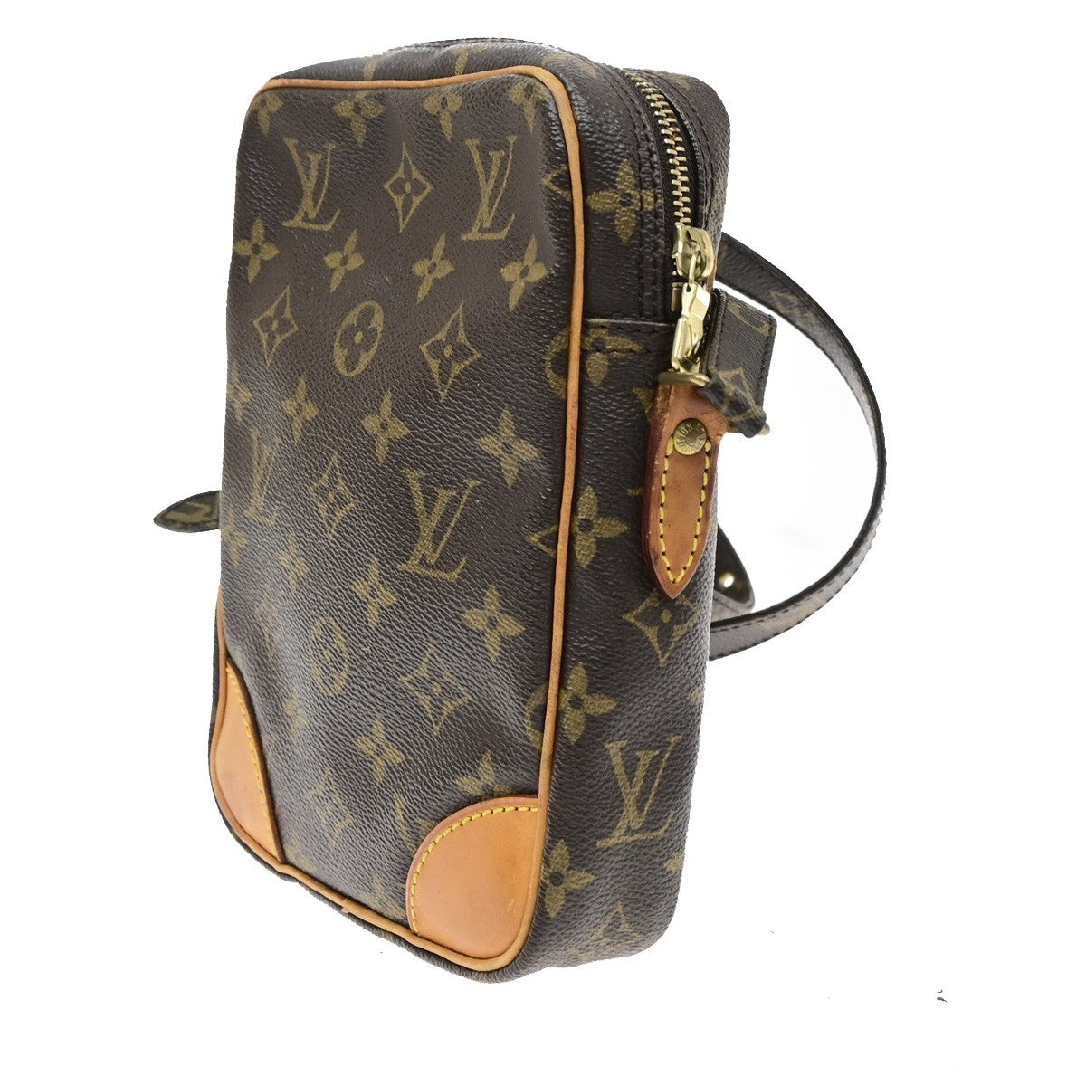 LOUIS VUITTON Danube Shoulder Bag Monogram Leather Brown France M45266 87KD193