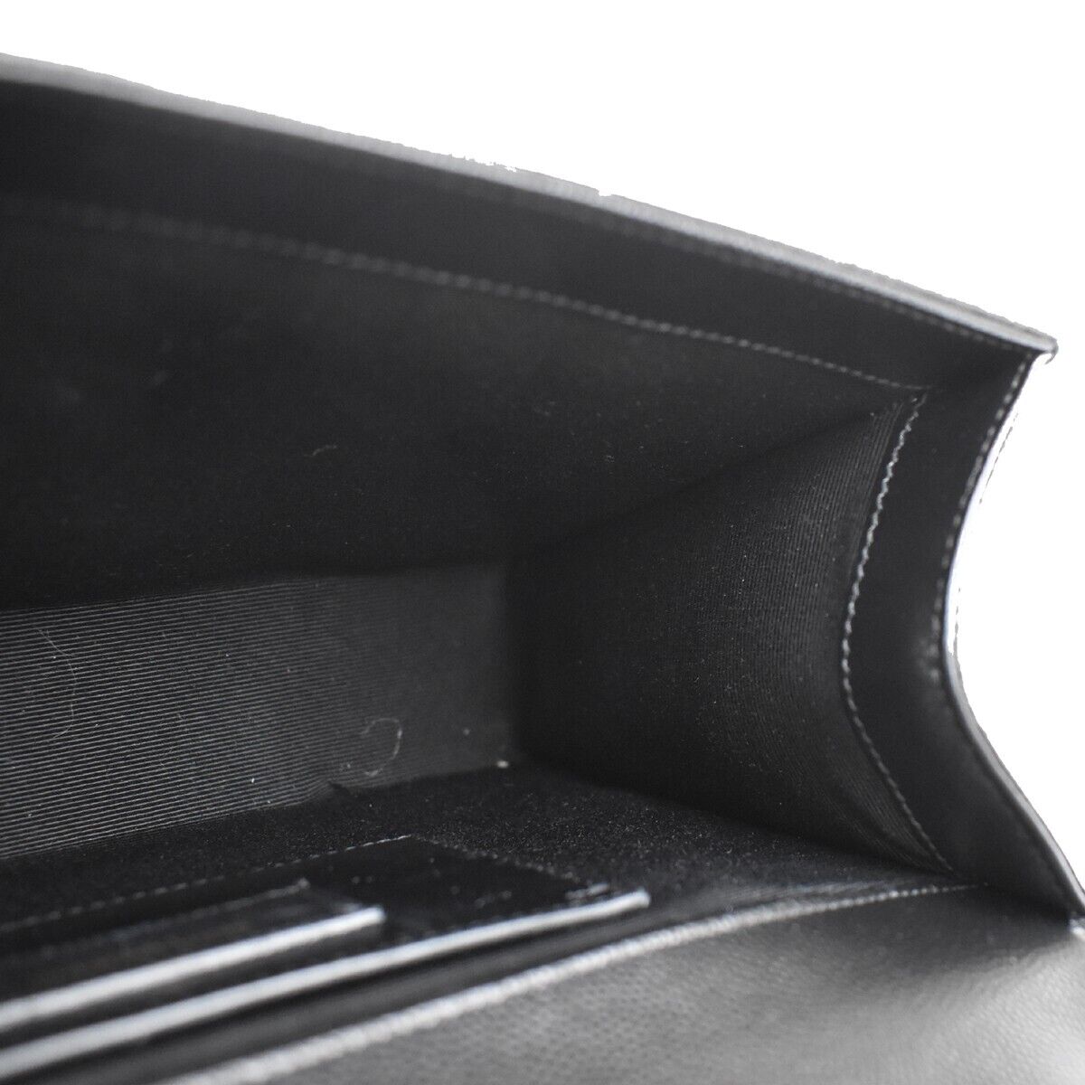 SAINT LAURENT YSL Logo Kate Medium Chain Shoulder Bag Leather Black GHW 689RH460