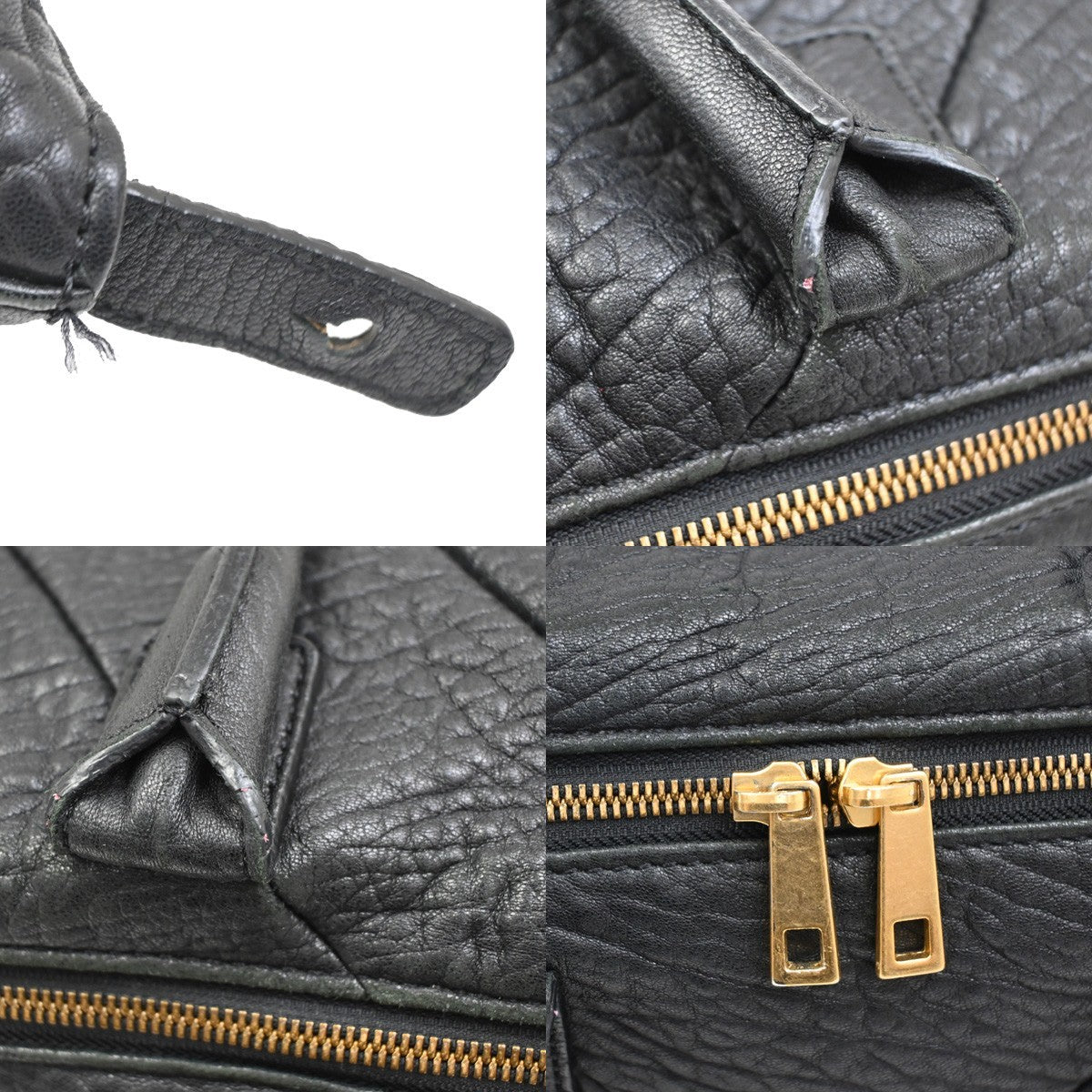 YVES SAINT LAURENT Easy Handbag Boston Black Leather GHW France 65DA105