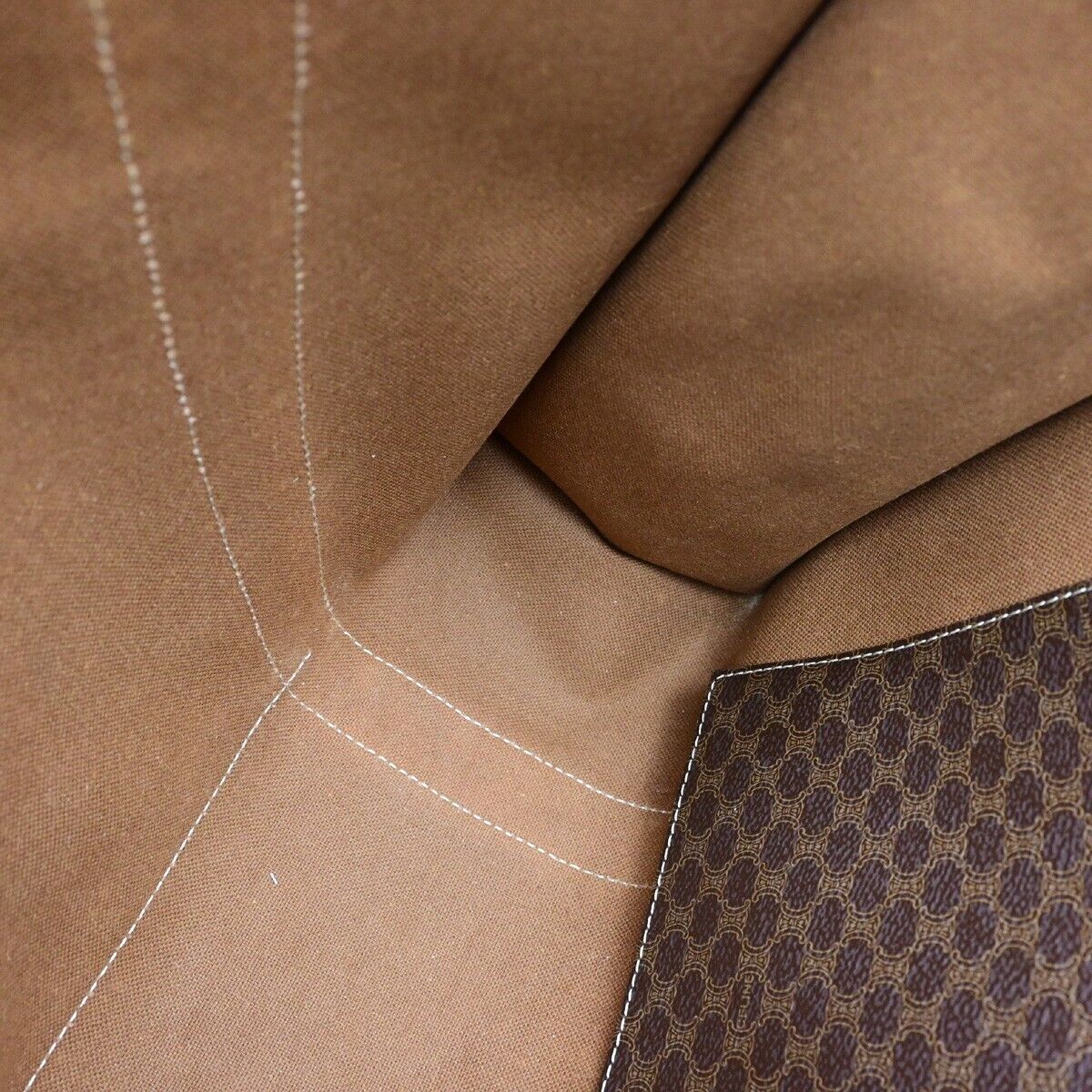 CELINE Logo Macadam Pattern Shoulder Tote Bag PVC Leather Brown Italy 65SH798