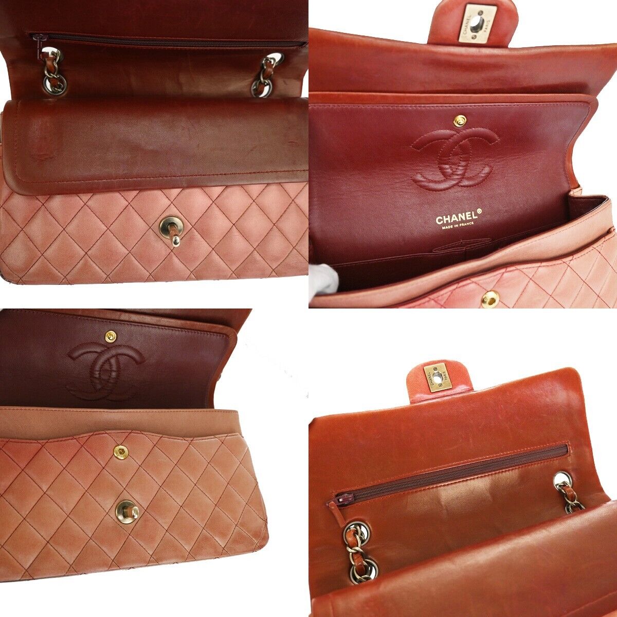 CHANEL CC Matelasse 25 Double Flap Chain Shoulder Bag Leather Gradation 359RJ649