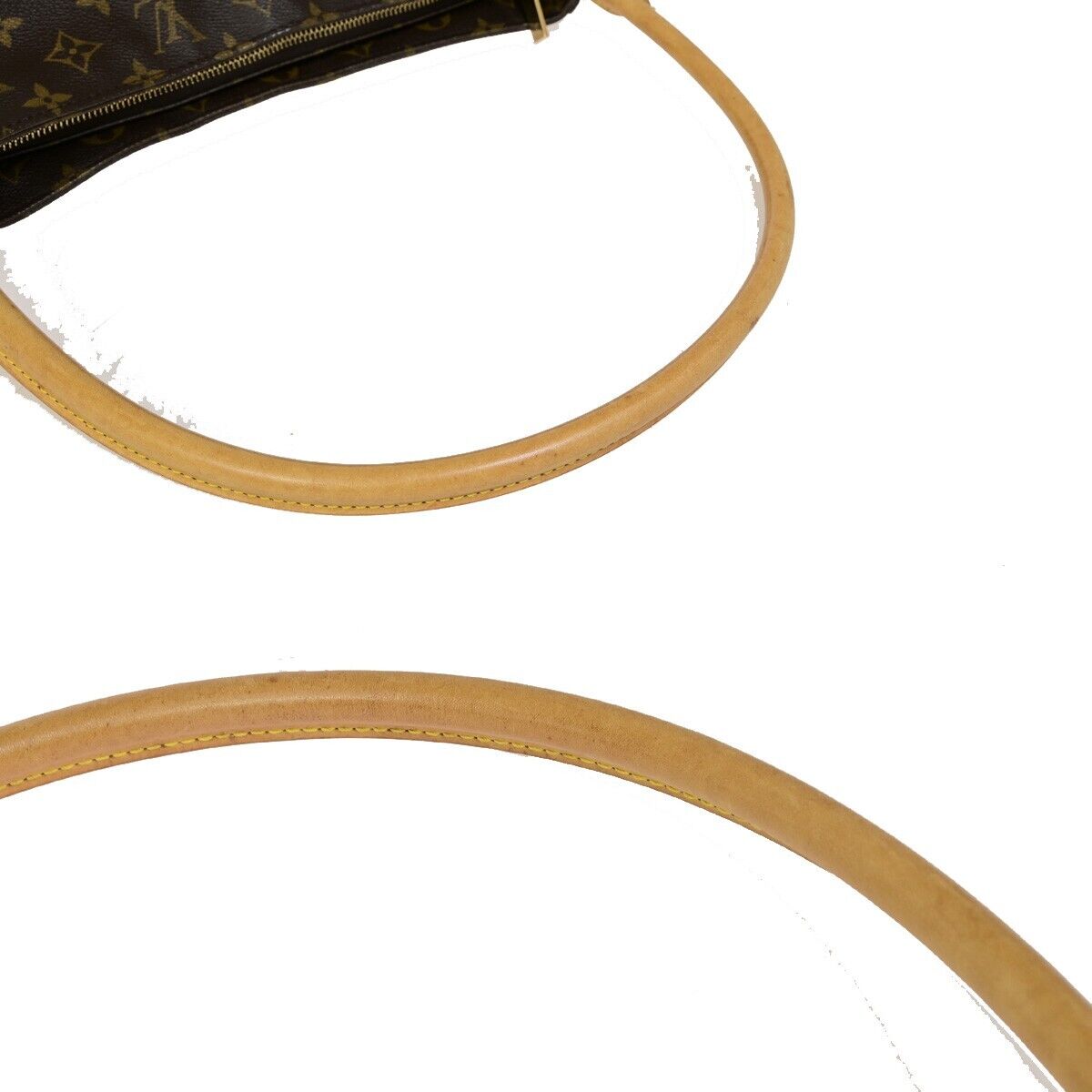 LOUIS VUITTON Logo Looping GM Shoulder Bag Monogram Leather Brown M51145 18FA754