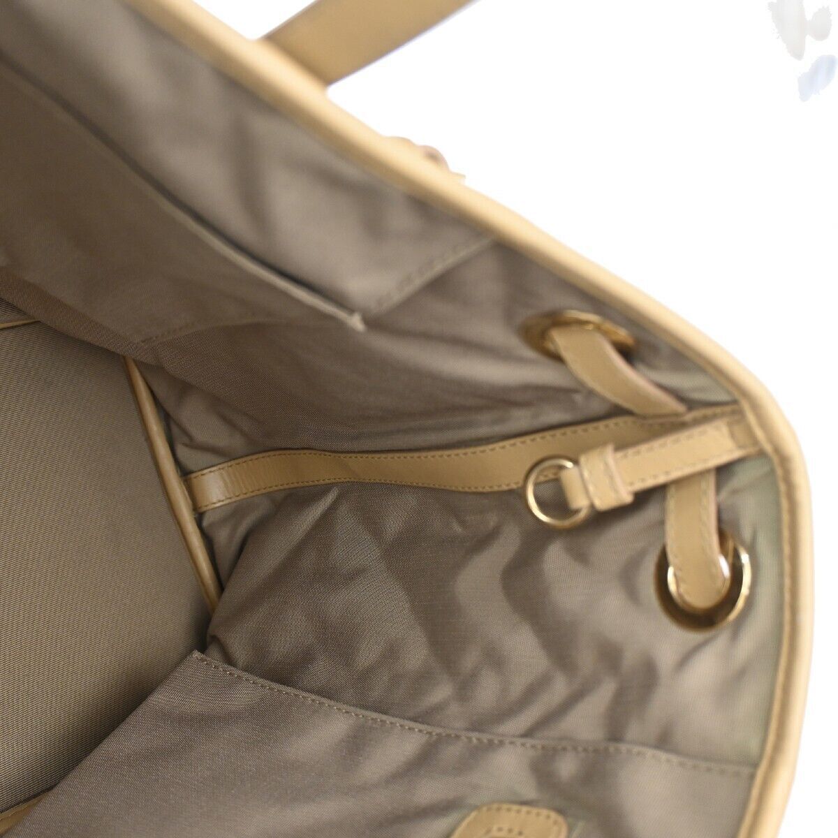CHRISTIAN DIOR Panarea Cannage Tote Shoulder Bag Coating Canvas Leather 76RH100