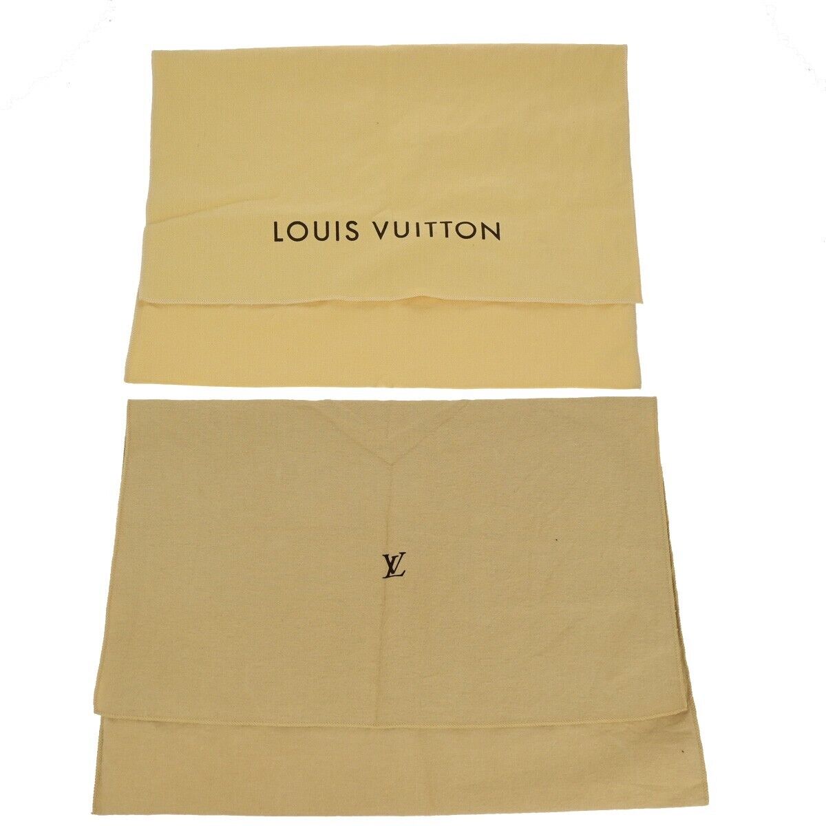 LOUIS VUITTON Logo 10 Set Dust Bag Drawstring Canvas Cotton Beige Brown 02EB417