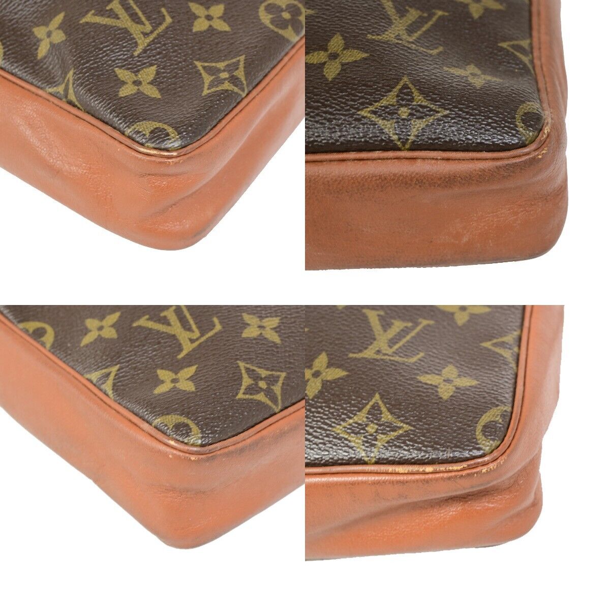 LOUIS VUITTON Pochette Sport Clutch Shoulder Bag Monogram Leather Brown 61EB425