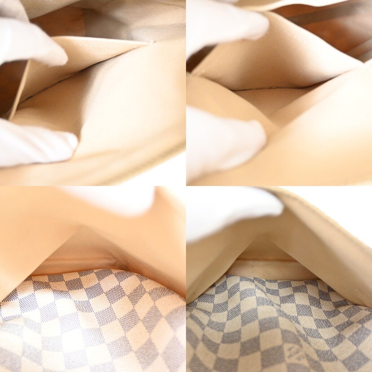 LOUIS VUITTON Totally MM Shoulder Bag Damier Azur Leather White N51262 20FA324