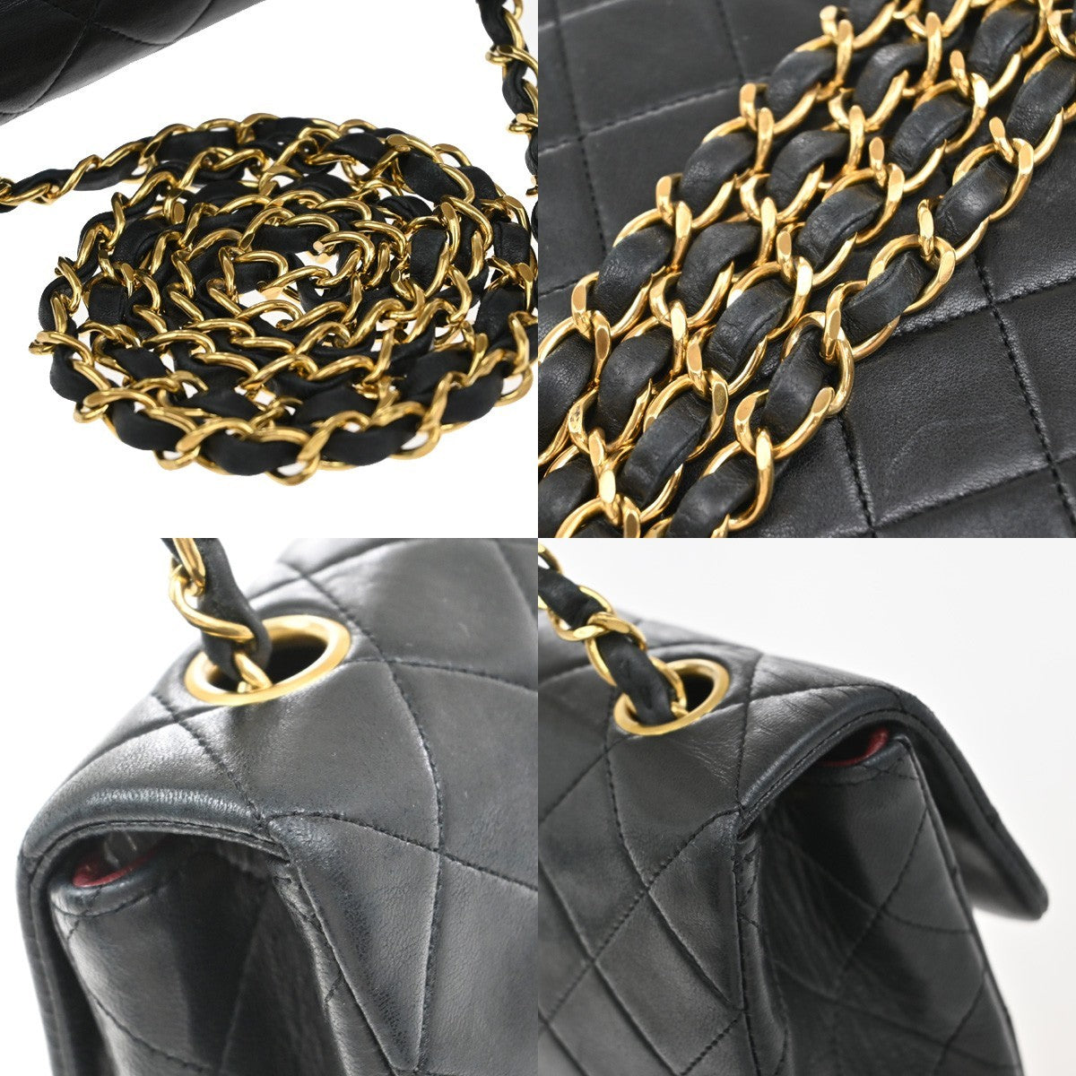 CHANEL CC Mini Matelasse Chain Shoulder Bag Leather Black GHW Vintage 321RF614