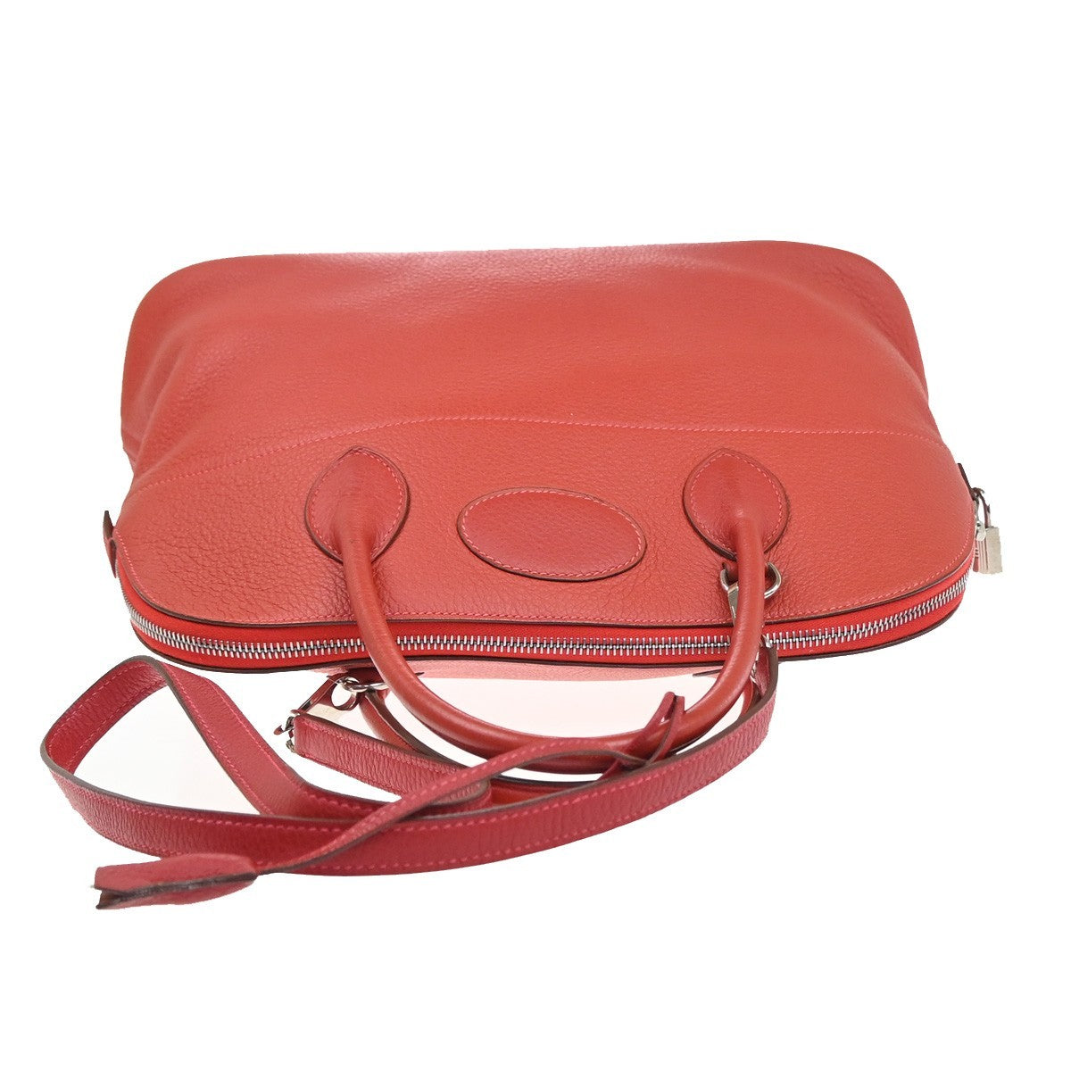 HERMES Bolide 35 2way Shoulder Hand Bag Taurillon Leather Red France 809RL943