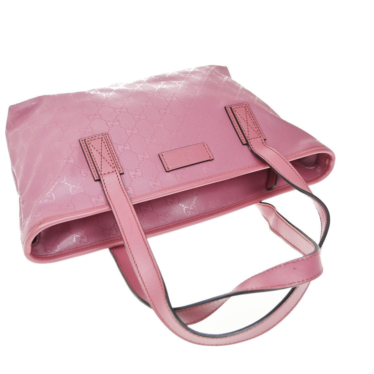 GUCCI Logo Imprime GG Pattern Shoulder Bag PVC Leather Pink GHW Italy 31KP453