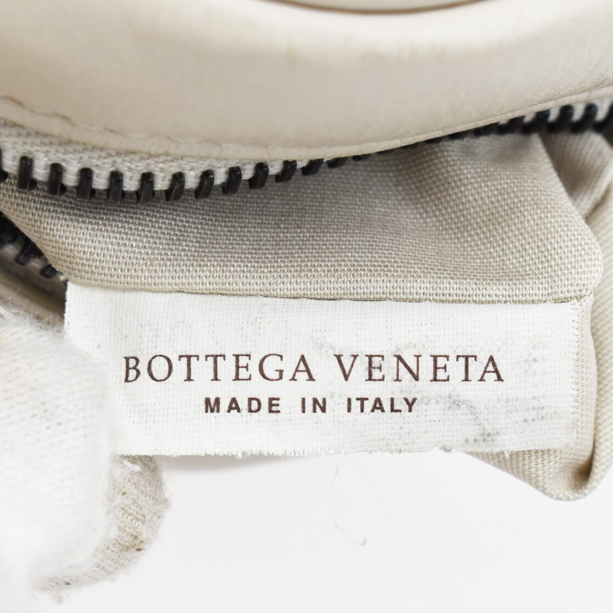 BOTTEGA VENETA Logo Mini Shoulder Bag Leather White Made in Italy 83KB141