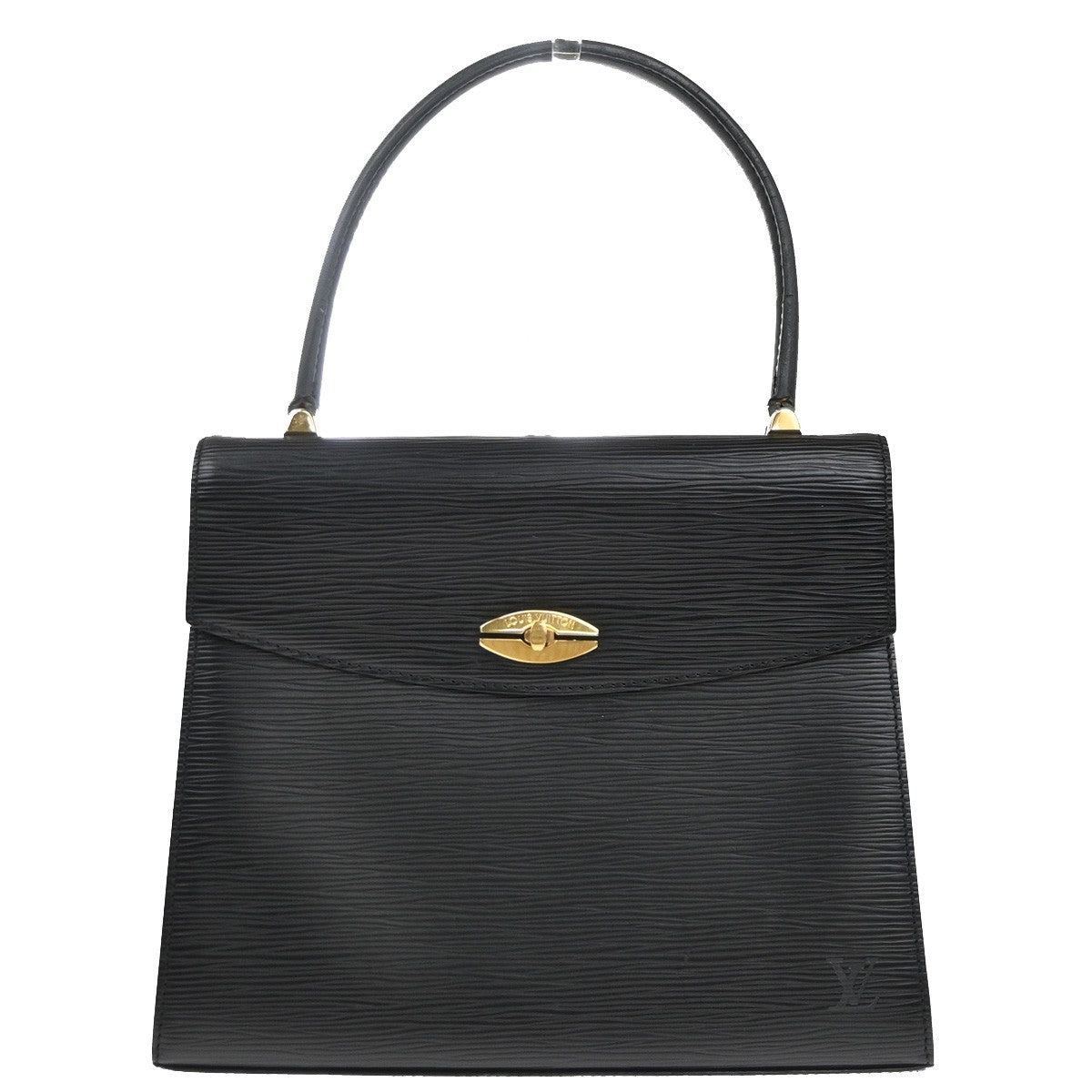 LOUIS VUITTON Logo Malesherbes Hand Bag Epi Leather Black France M52372 34KP419