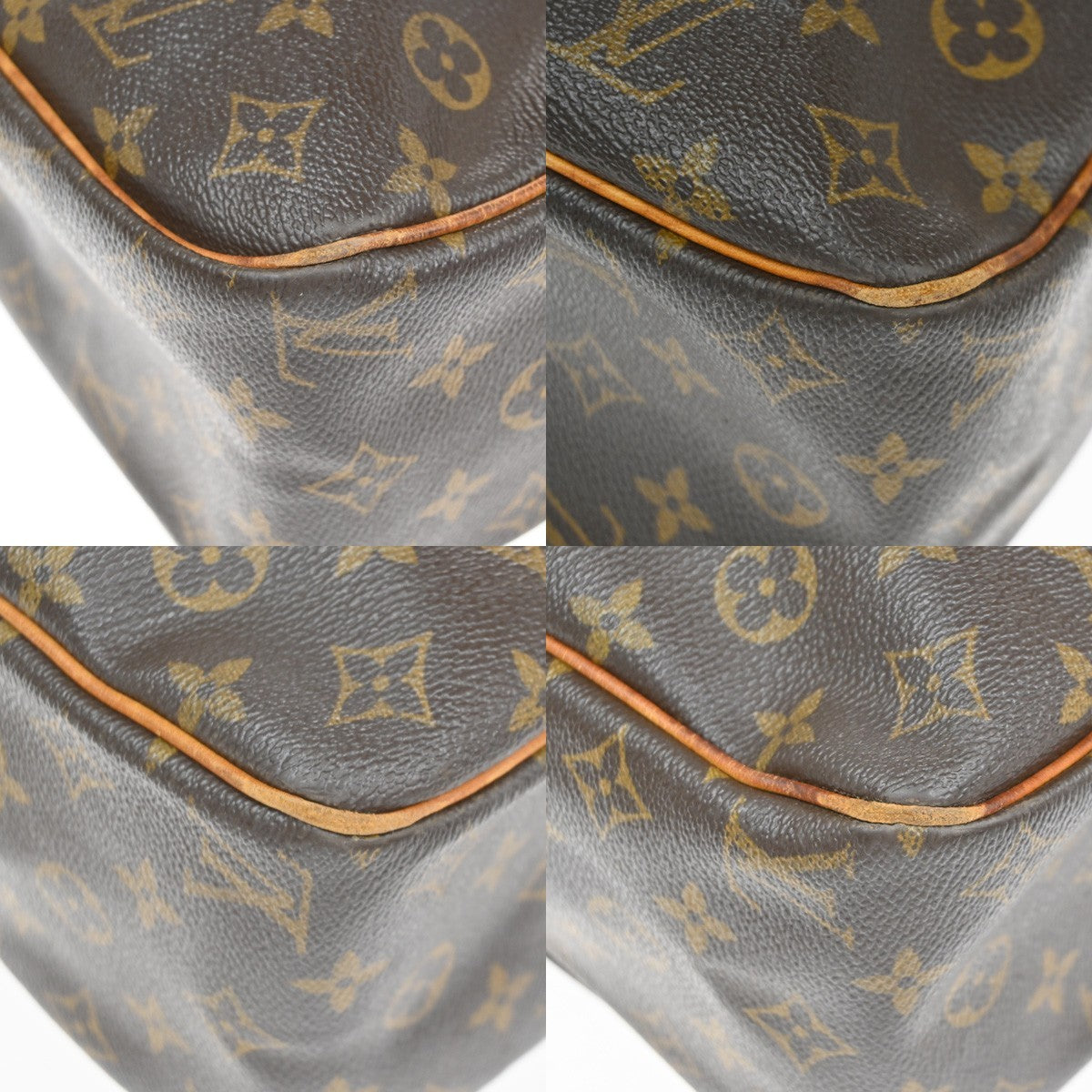LOUIS VUITTON LV Logo Cite GM Shoulder Bag Monogram Leather Brown M51181 84TA653