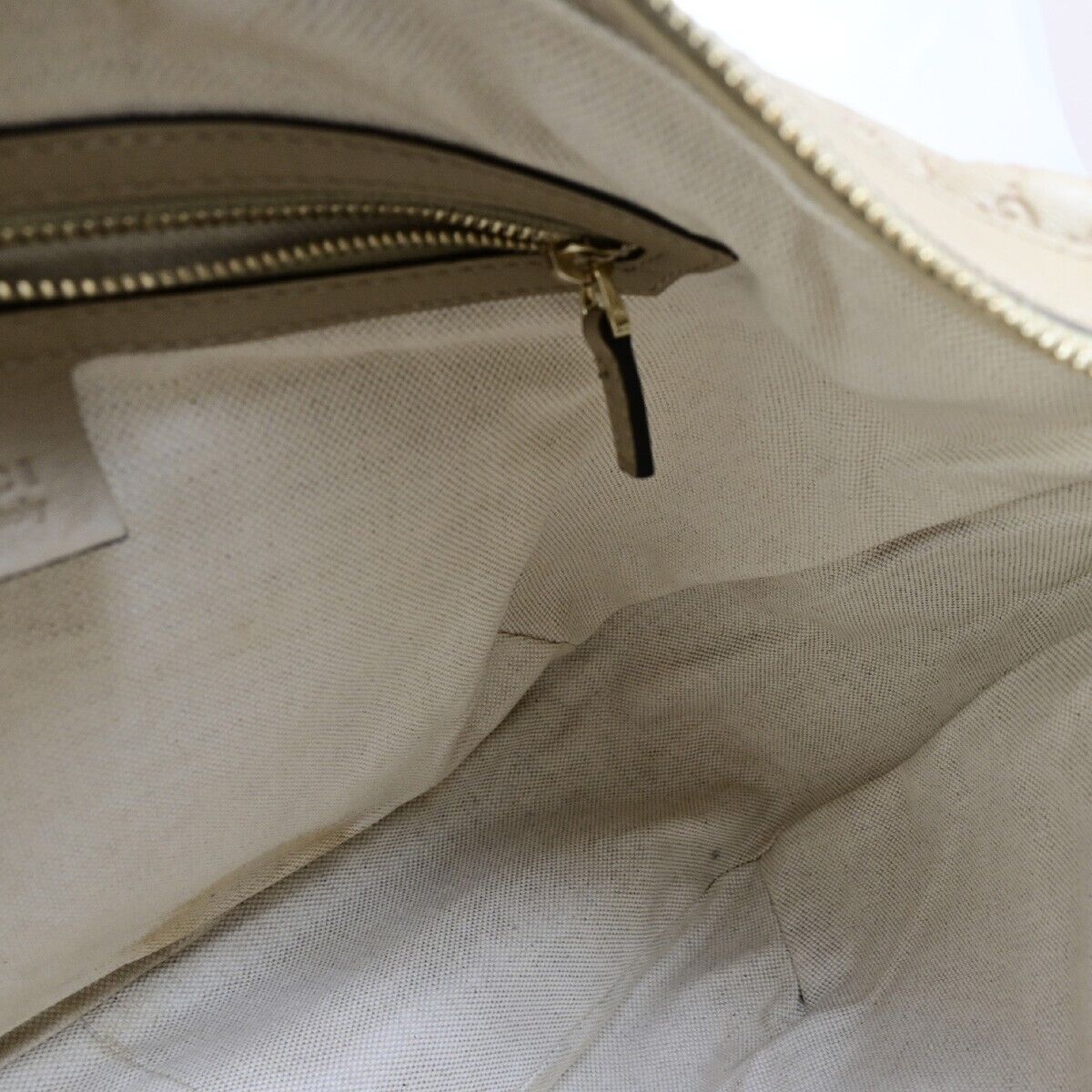 GUCCI Micro GG Guccissima Shoulder Hand Bag Leather Beige Italy 85EB460