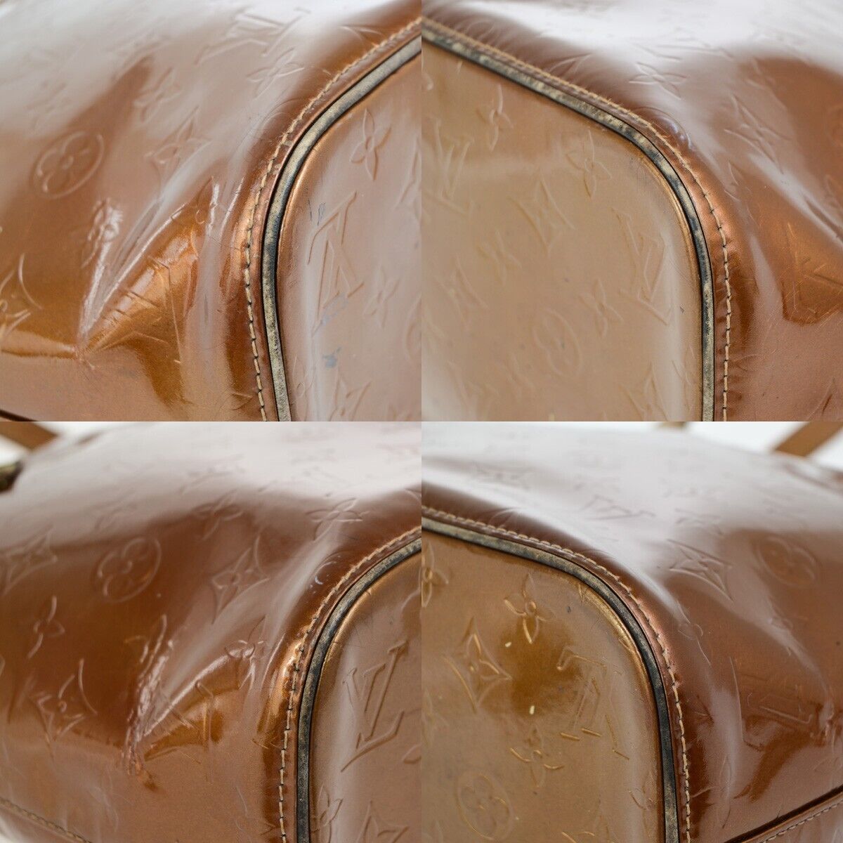 LOUIS VUITTON Houston Shoulder Bag Monogram Vernis Leather Bronze M91122 05EC927