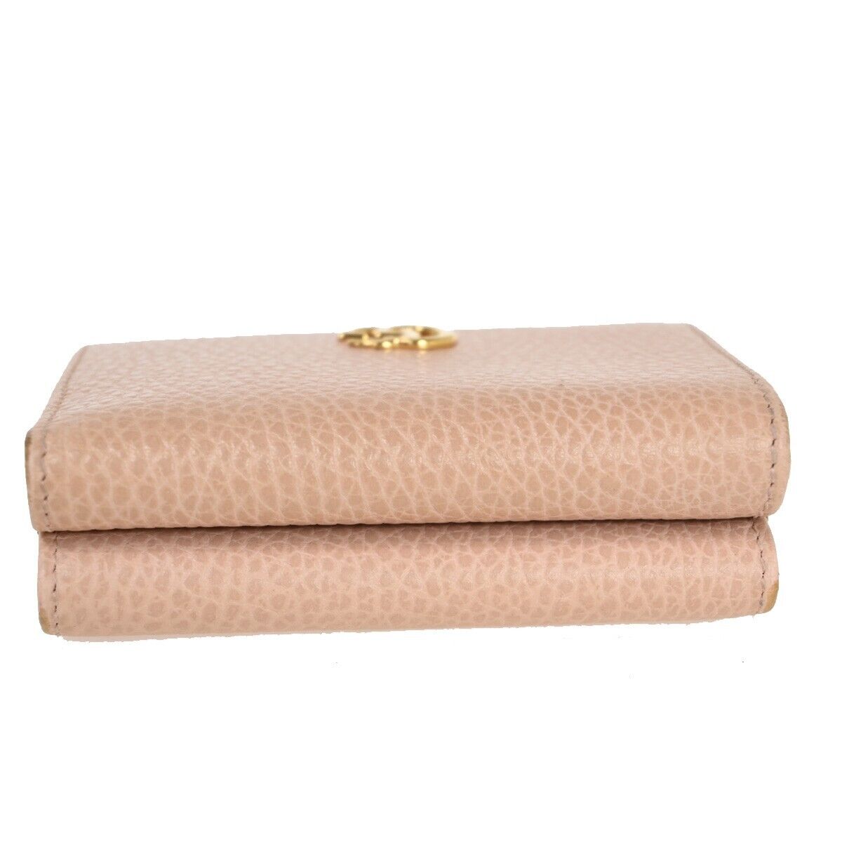 GUCCI GG Logo Marmont Trifold Wallet Purse Leather Pink Made In Italy 65KA092