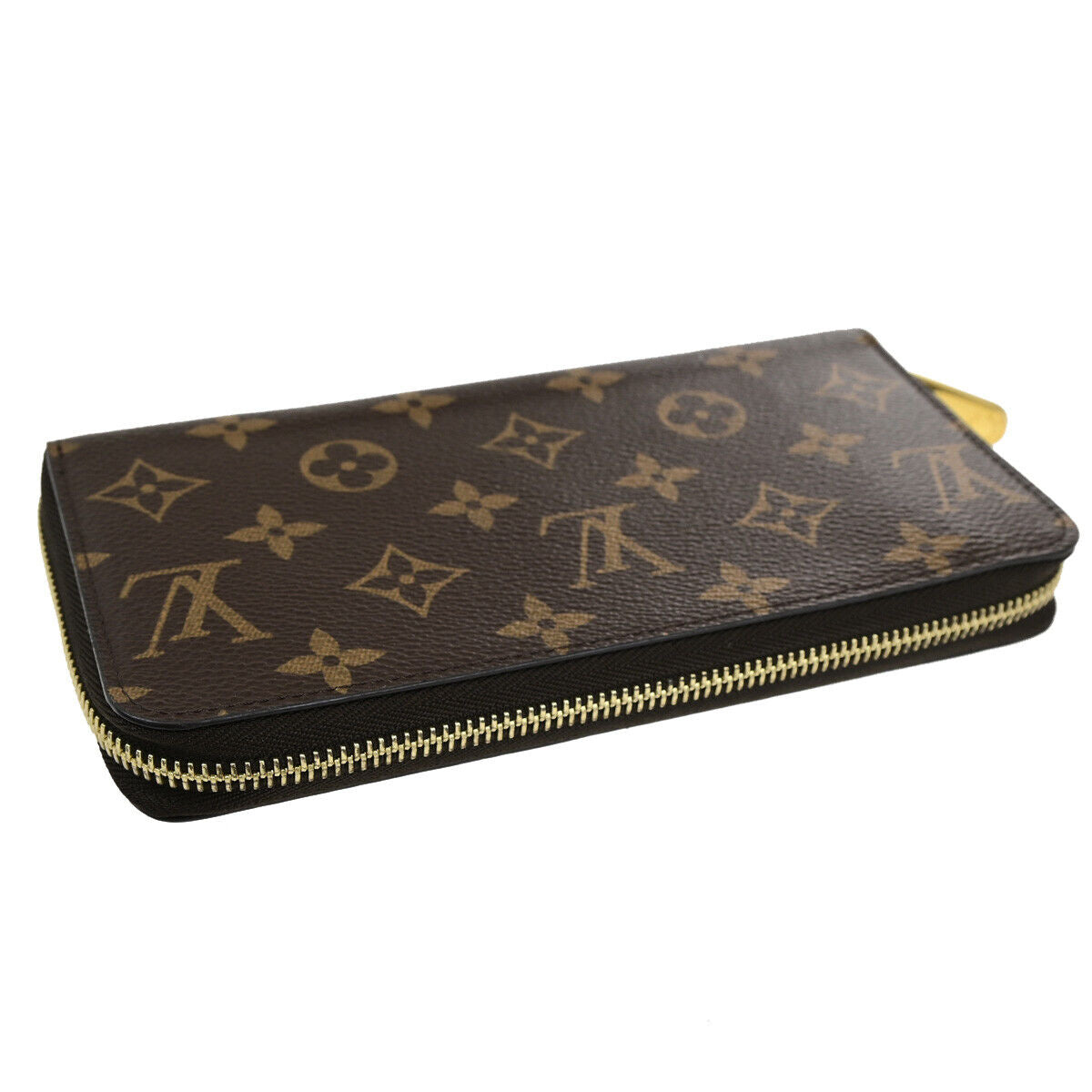 LOUIS VUITTON Zippy Long Wallet Purse Monogram Leather Brown M42616 20RF187