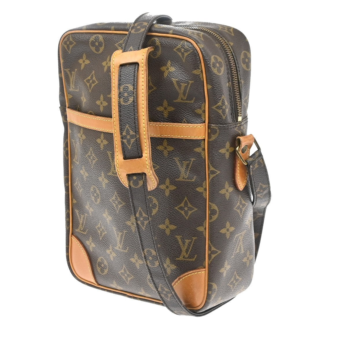 LOUIS VUITTON Logo Danube MM Shoulder Bag Monogram Leather Brown M45264 86SA147