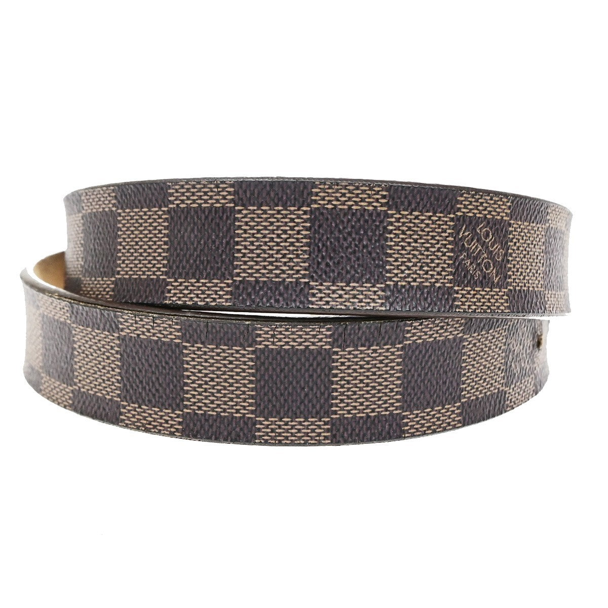 LOUIS VUITTON Santure Carre Belt Damier Ebene Brown GHW France M6802 05CB072