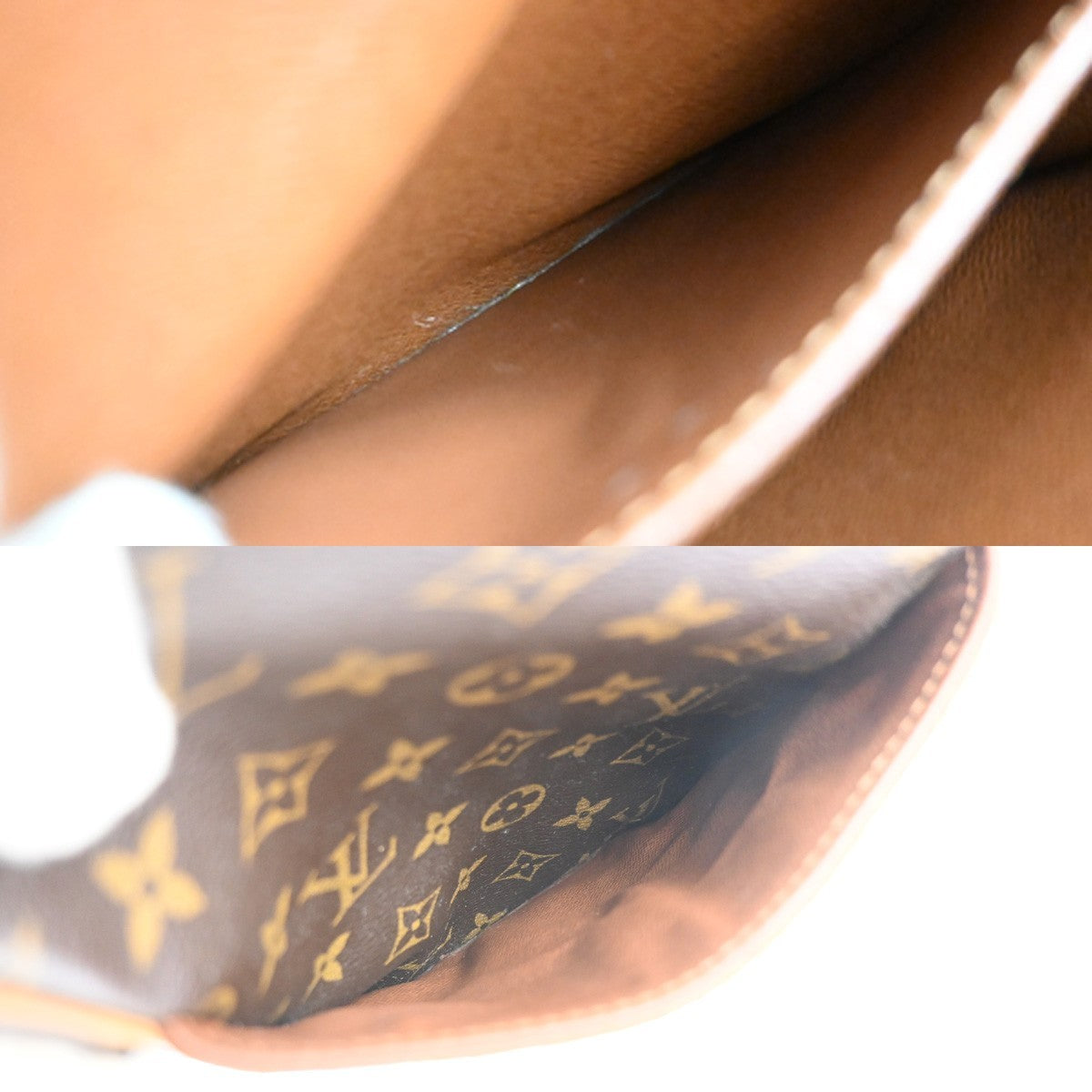 LOUIS VUITTON Danube Shoulder Bag Monogram Leather Brown France M45266 79MA624