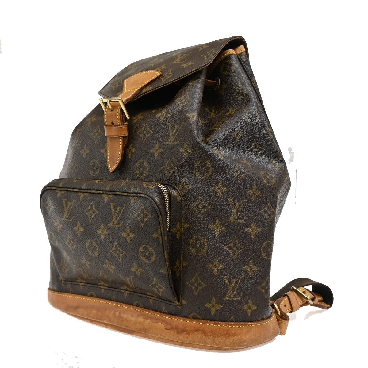 LOUIS VUITTON Montsouris GM Backpack Bag Monogram Leather Brown M51135 14EE287