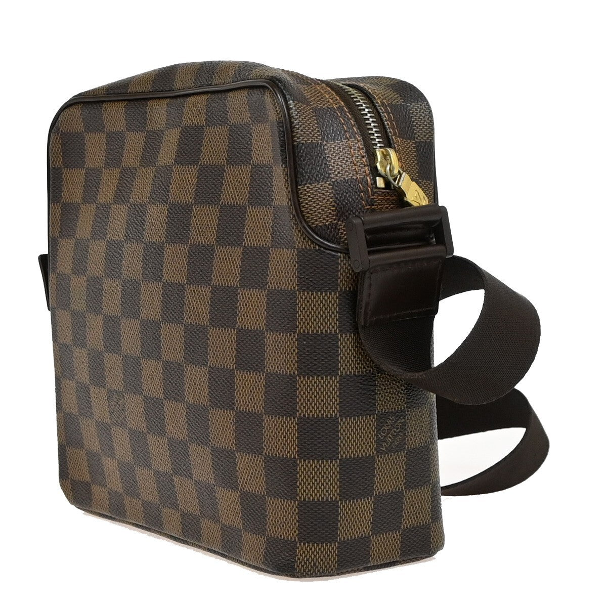 LOUIS VUITTON Olav PM Shoulder Bag Damier Ebene Leather Brown N41442 85FB540