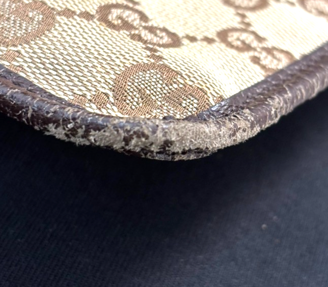 GUCCI Logo GG Pattern Crossbody shoulder Bag Canvas Leather Brown SHW 65TA591