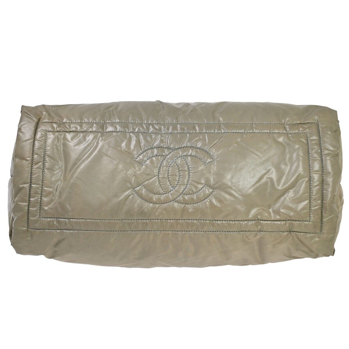 CHANEL CC Coco Cocoon Hand Tote Bag Nylon Leather Khaki Bordeaux Italy 79HB566