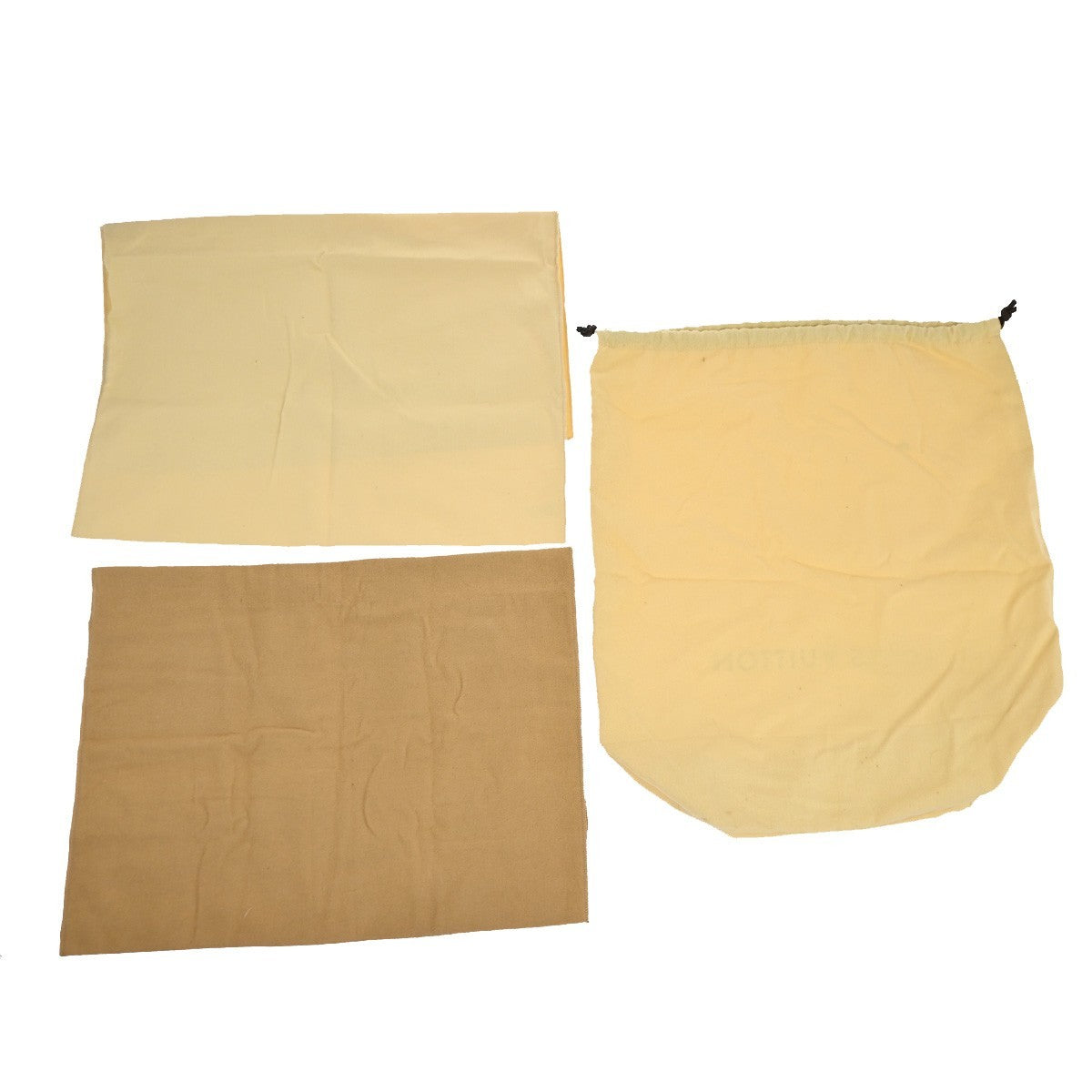 LOUIS VUITTON Logo 20 Set Drawstring Dust Bag Canvas Cotton Beige Brown 63EG382