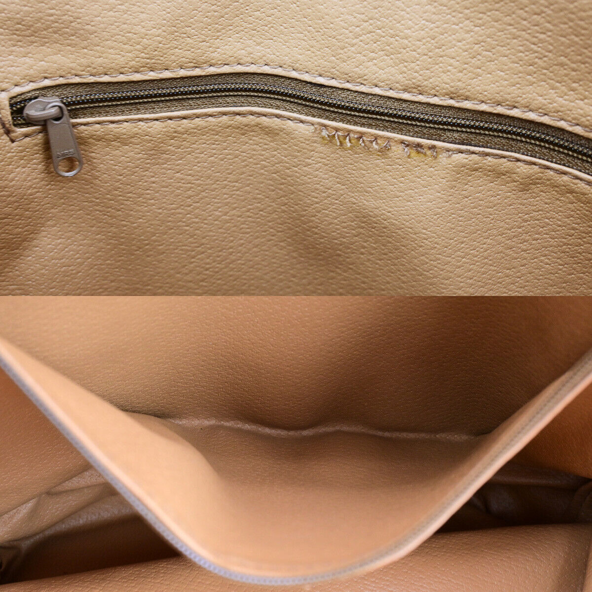 CELINE Logo Macadam Pattern Drawstring Shoulder Bag PVC Leather Brown 66YF091