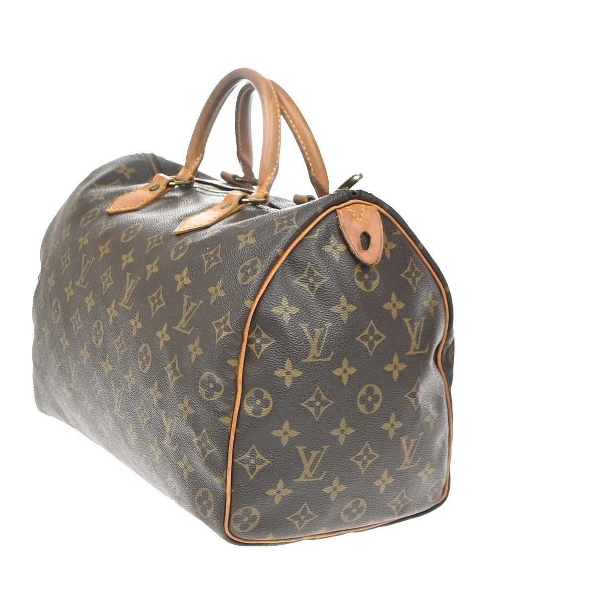 LOUIS VUITTON Speedy 35 Travel Hand Bag Monogram Leather Brown M41524 33YH966