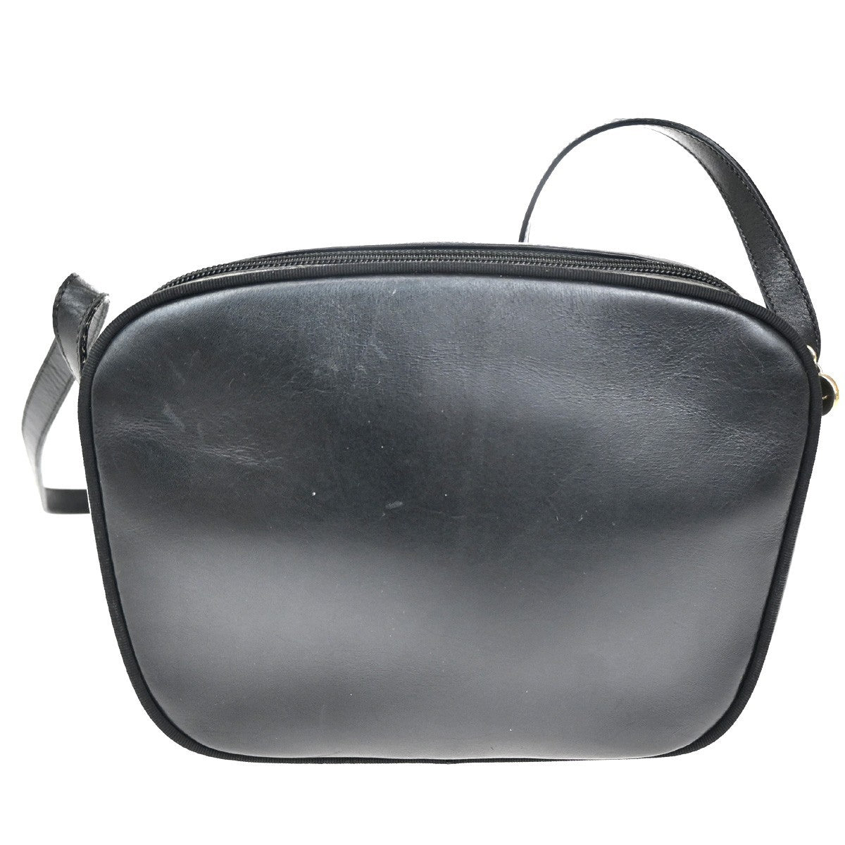 SALVATORE FERRAGAMO Vara Shoulder Bag Canvas Leather Black Gold 69TA430