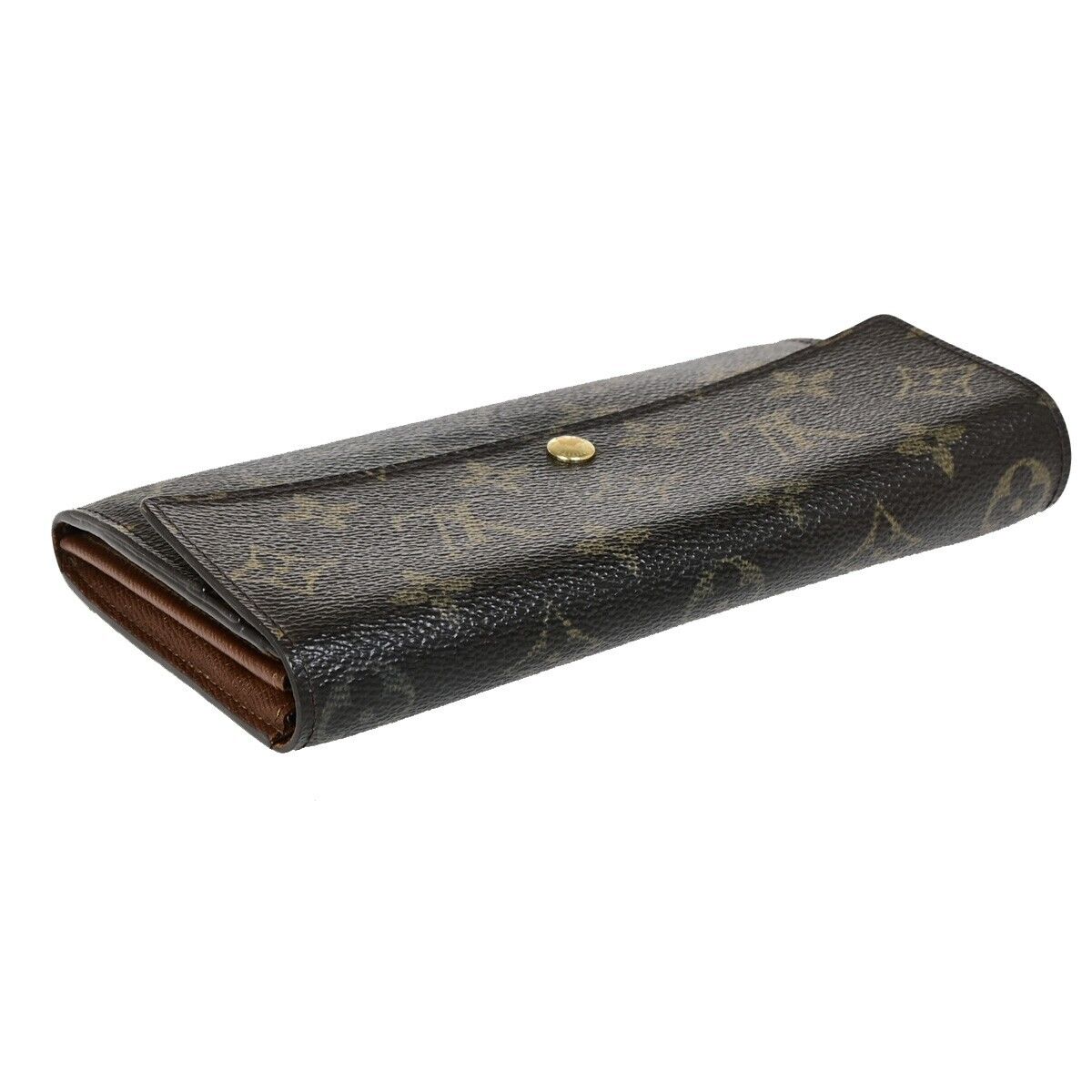 LOUIS VUITTON Logo Portefeuille Sarah Long Wallet Monogram Brown M61734 05EB463
